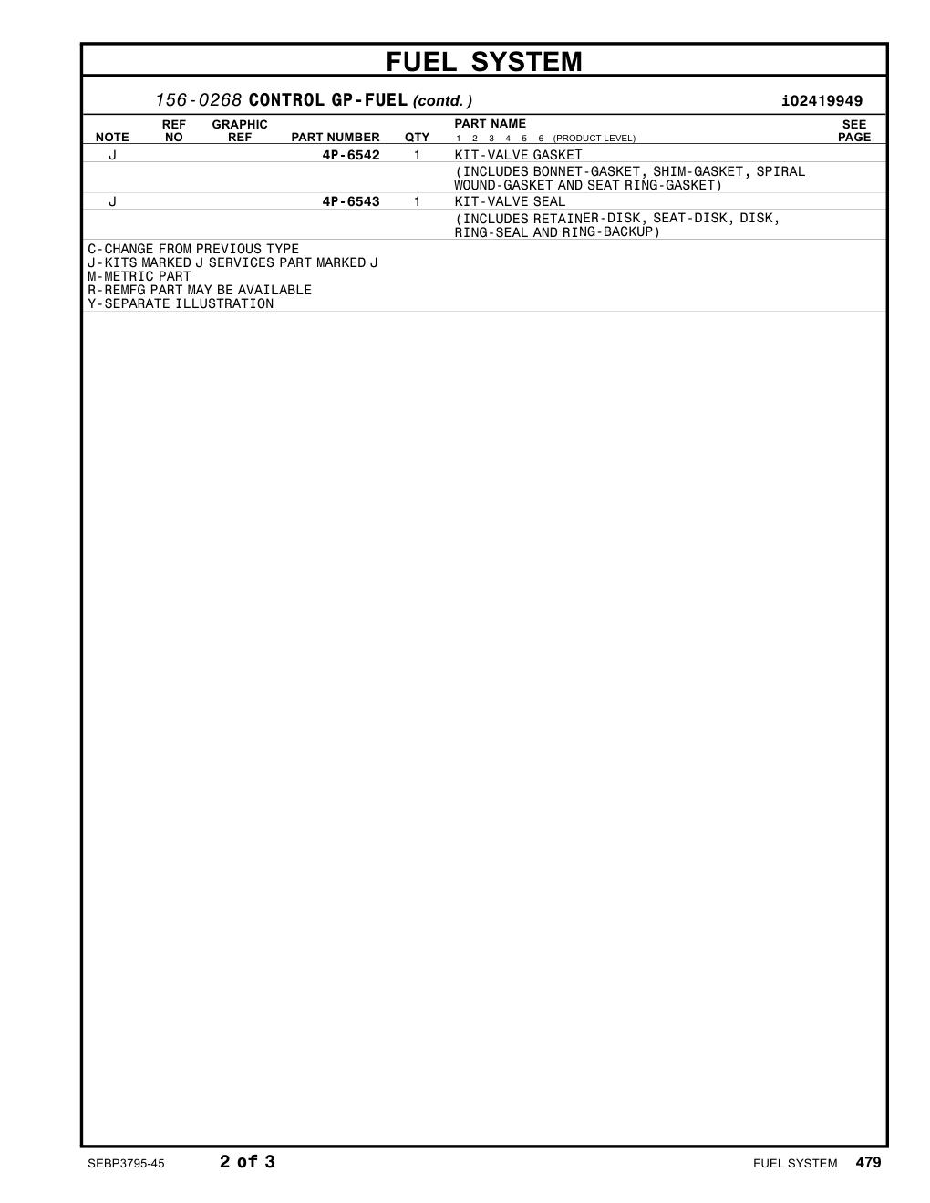 4P-6543 - KIT-VALVE SEAL (INCLUDES RETAINER-DISK, SEAT-DISK, DISK, RING-SEAL AND RING-BACKUP)