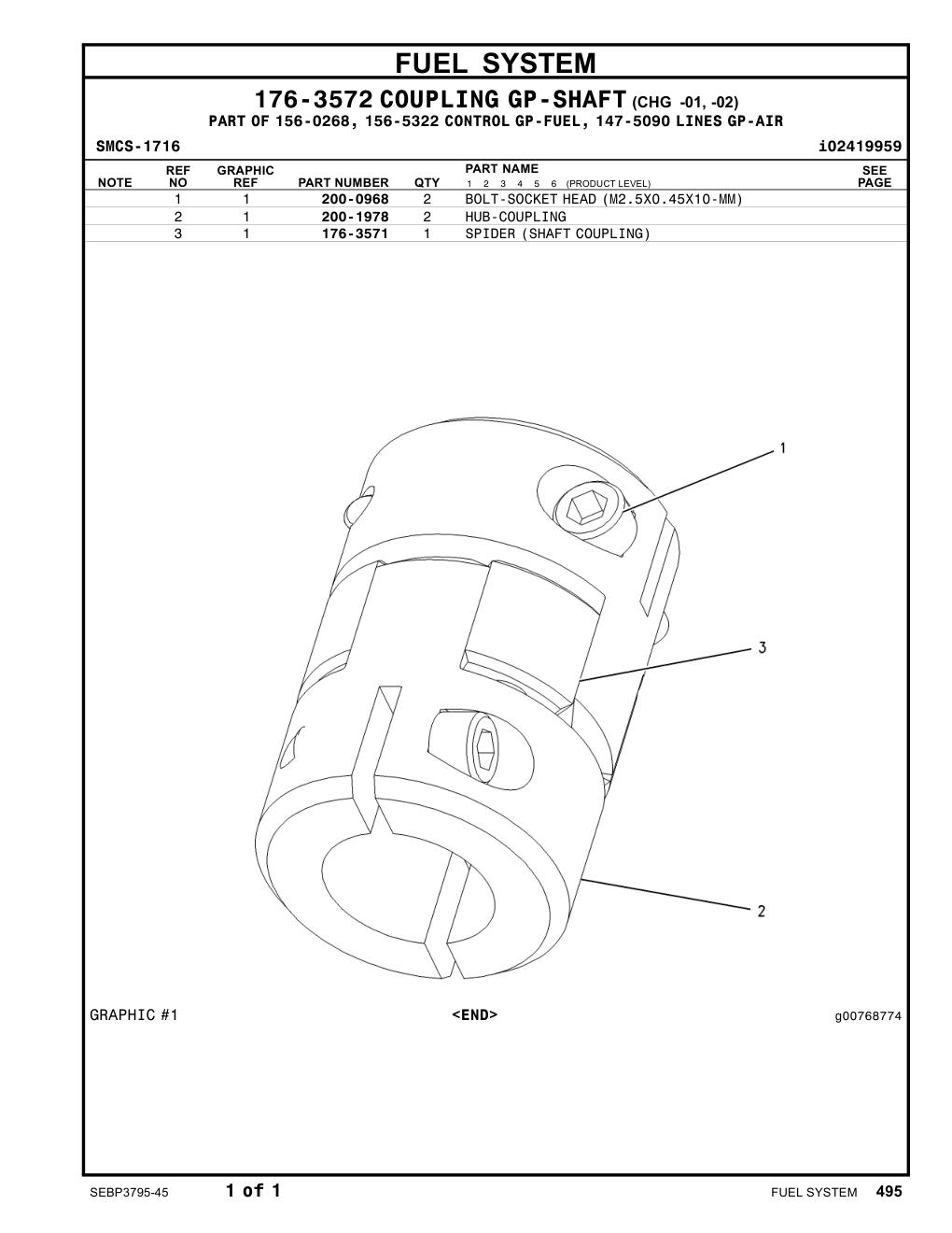 200-1978 HUB-COUPLING CAT parts manual diagram