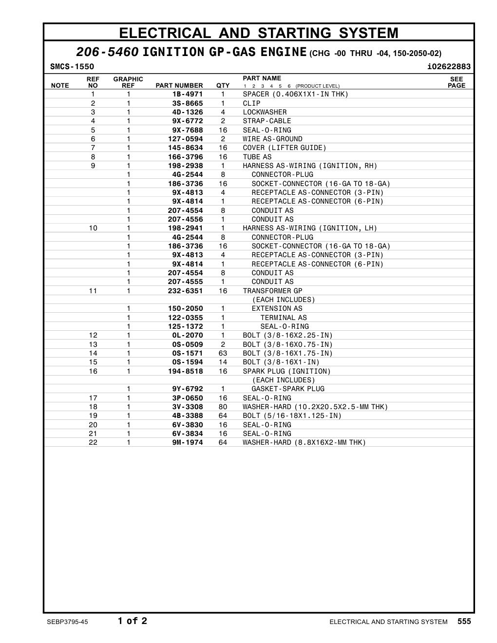 198-2941 HARNESS AS-WIRING(IGNITION,LH) CAT parts manual diagram