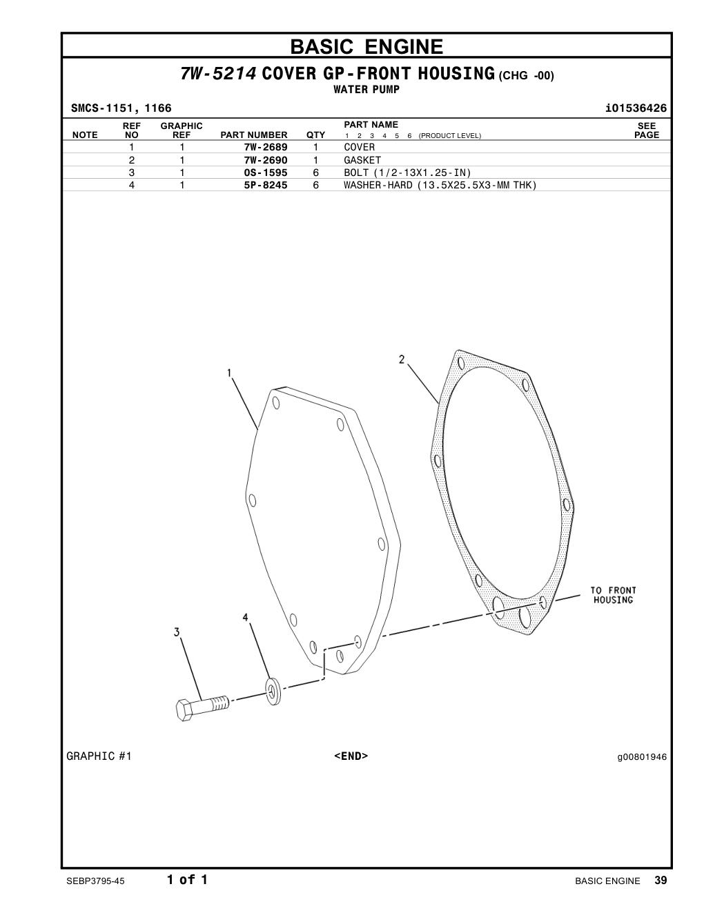 7W-2689 COVER CAT parts manual diagram