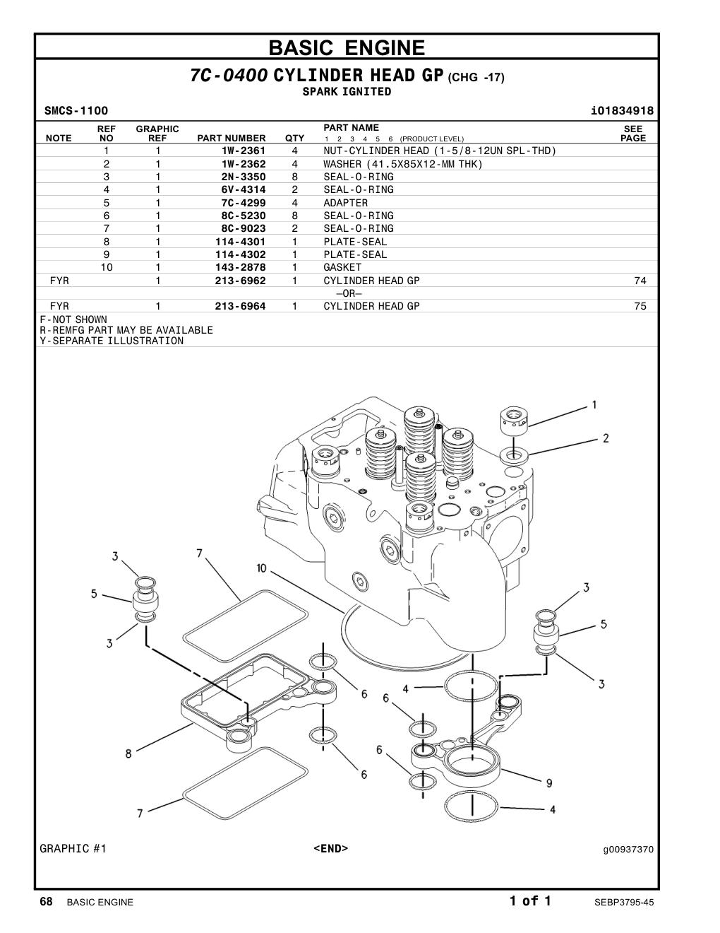 213-6964 - CYLINDER HEAD GP