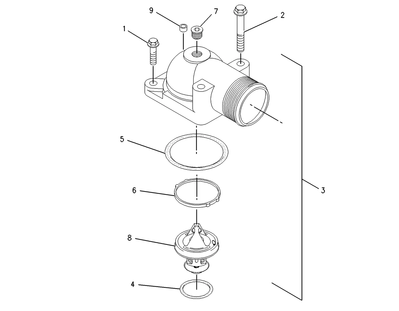 3056E · COOLING SYSTEM · 216-9740 CAT parts diagram