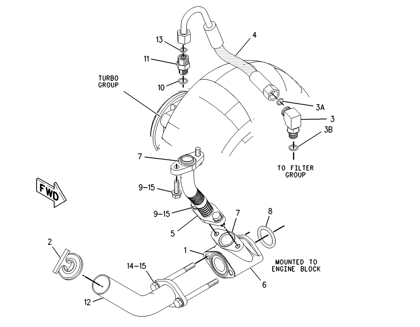 3126B · LUBRICATION SYSTEM · 208-9746 CAT parts diagram