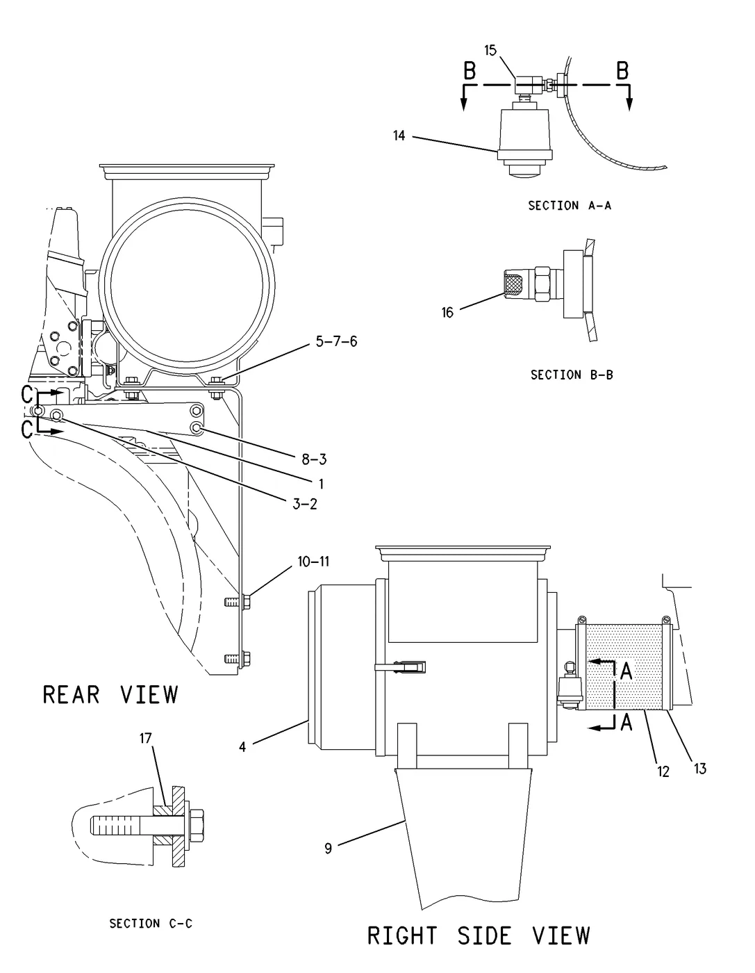 3126B · AIR INLET AND EXHAUST SYSTEM · 209-5356 CAT parts diagram