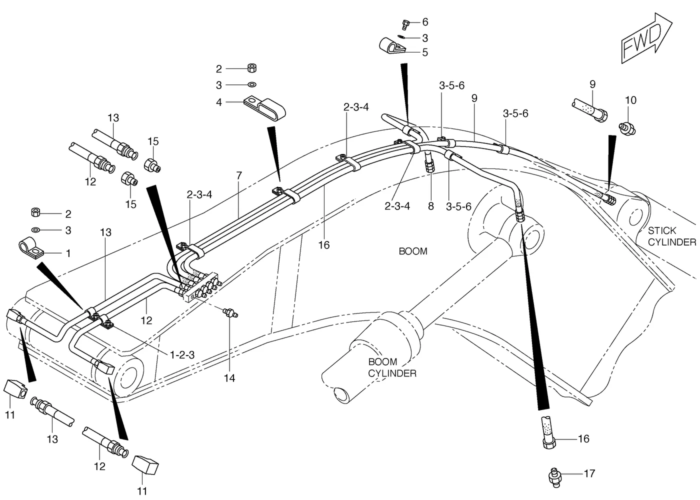 325C · IMPLEMENTS · 180-7816 CAT parts diagram