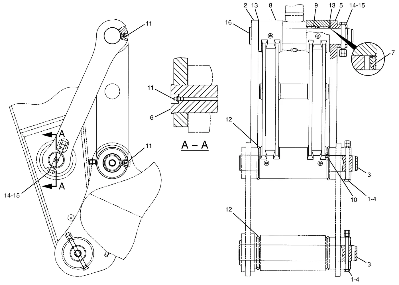 325C · IMPLEMENTS · 166-1442 CAT parts diagram