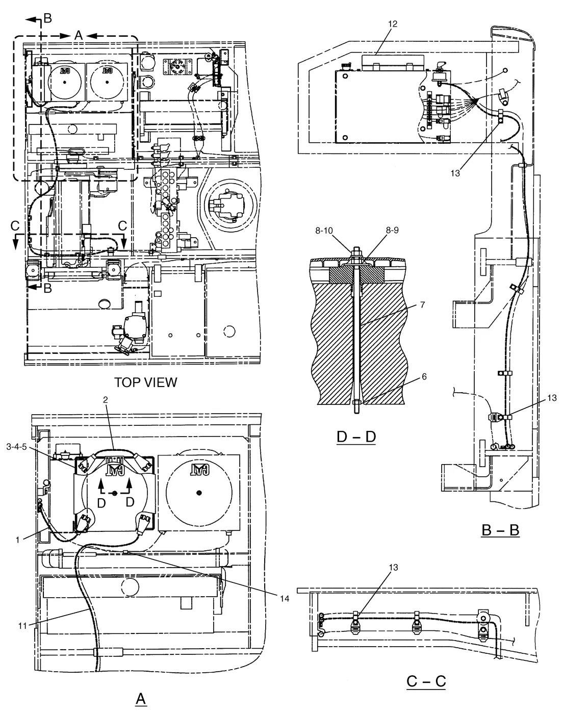 325C · ELECTRICAL AND STARTING SYSTEM · 204-1701 CAT parts diagram