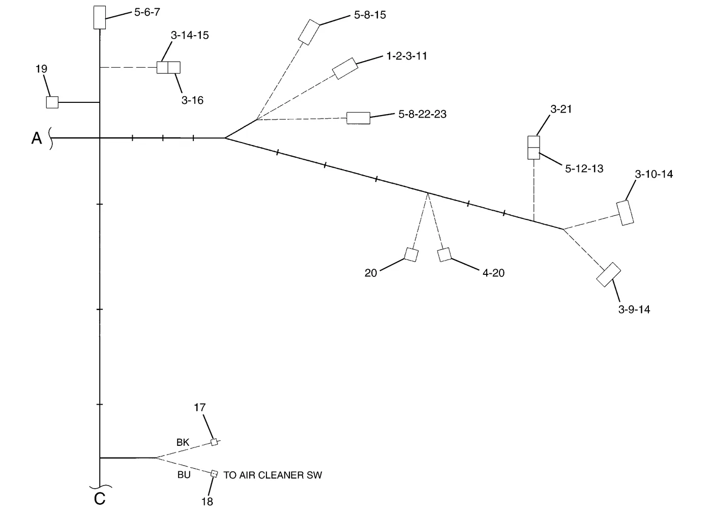 325C · ELECTRICAL AND STARTING SYSTEM · 197-4303 CAT parts diagram