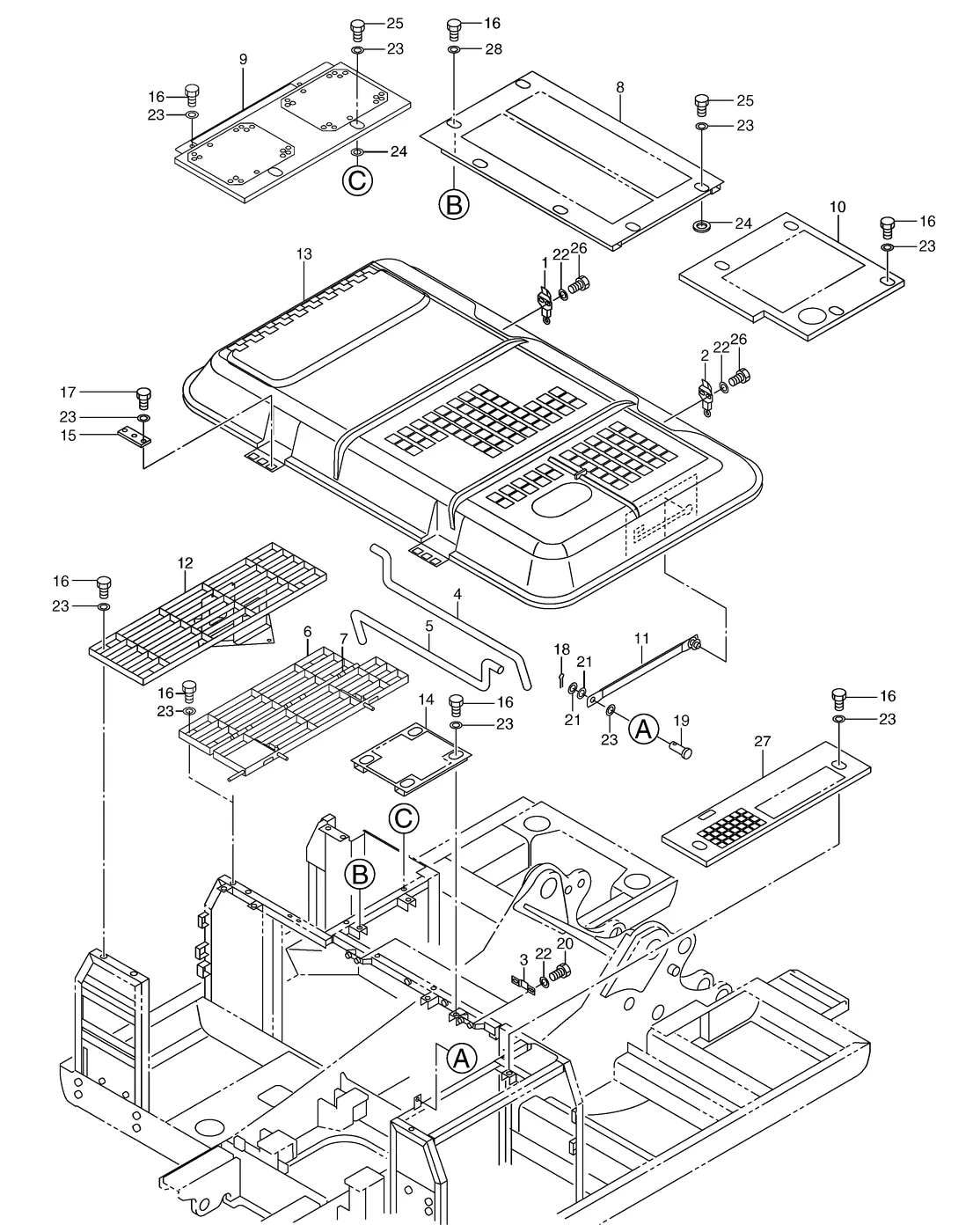325C · FRAME AND BODY · 177-6322 CAT parts diagram