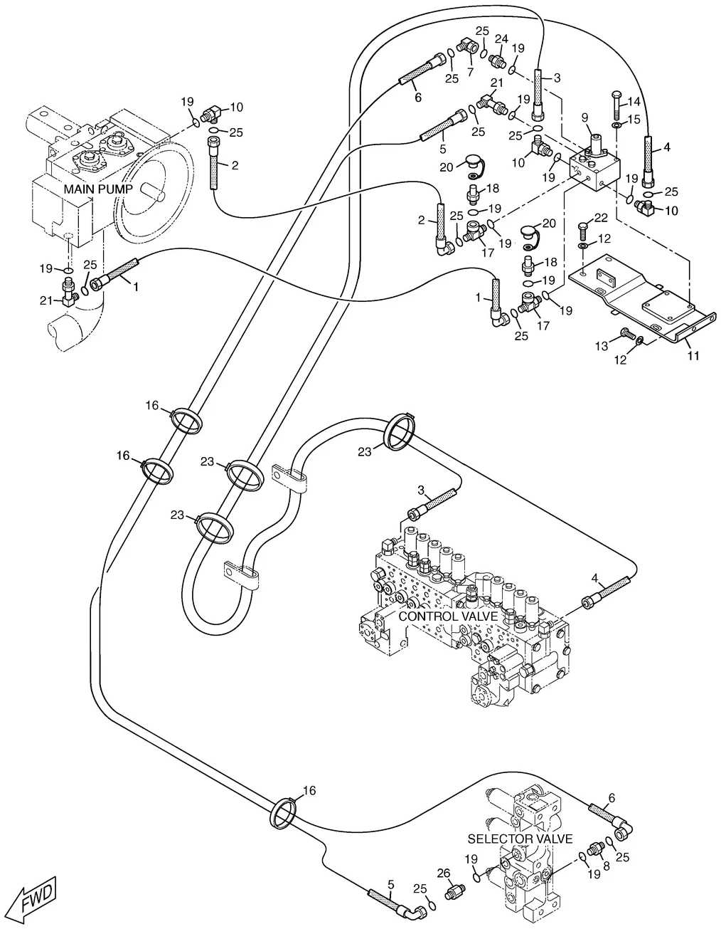 325C · HYDRAULIC SYSTEM · 179-7826 CAT parts diagram
