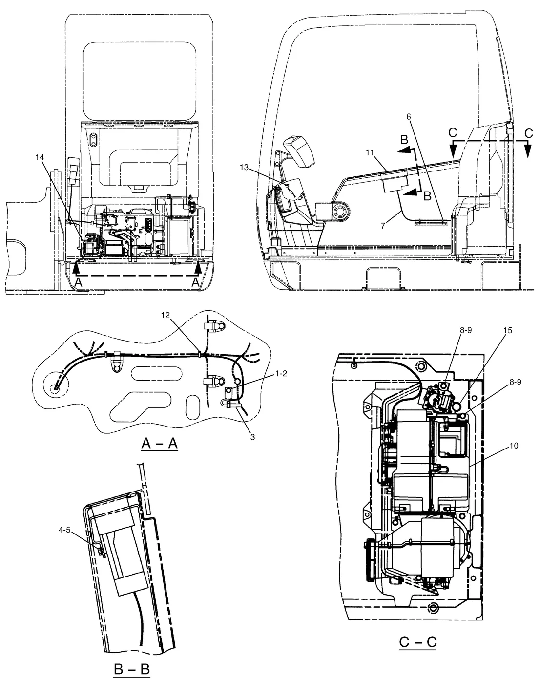 325C · OPERATOR STATION · 164-0489 CAT parts diagram