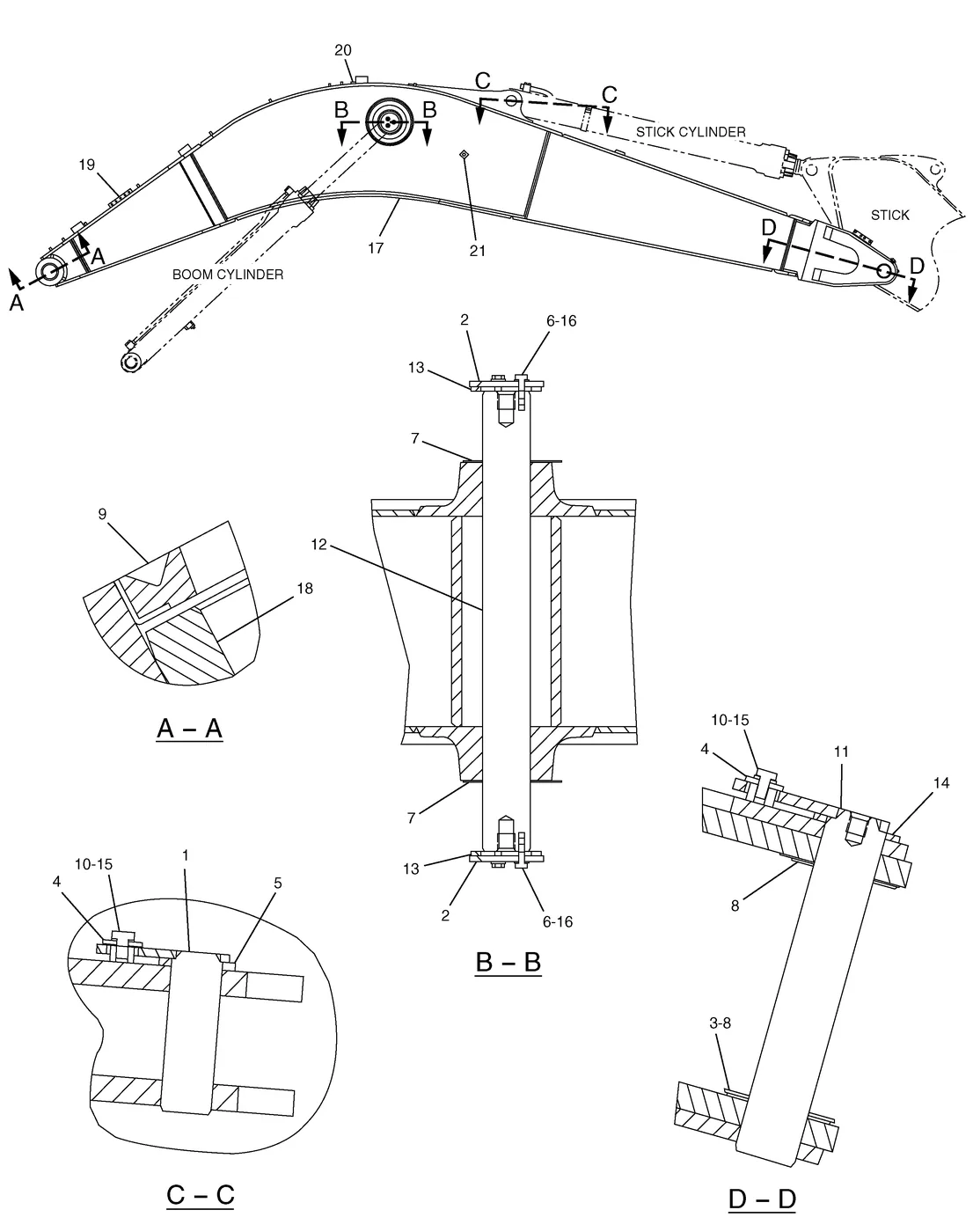 325C · IMPLEMENTS · 180-7812 CAT parts diagram