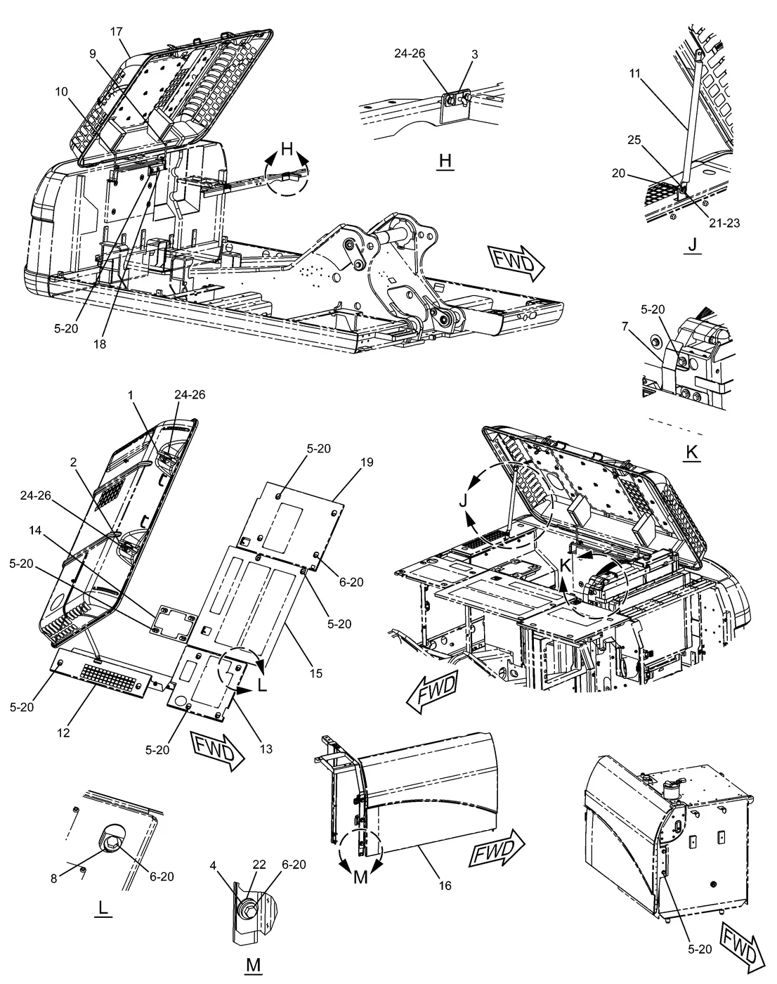 325D · FRAME AND BODY · 223-3043 CAT parts diagram