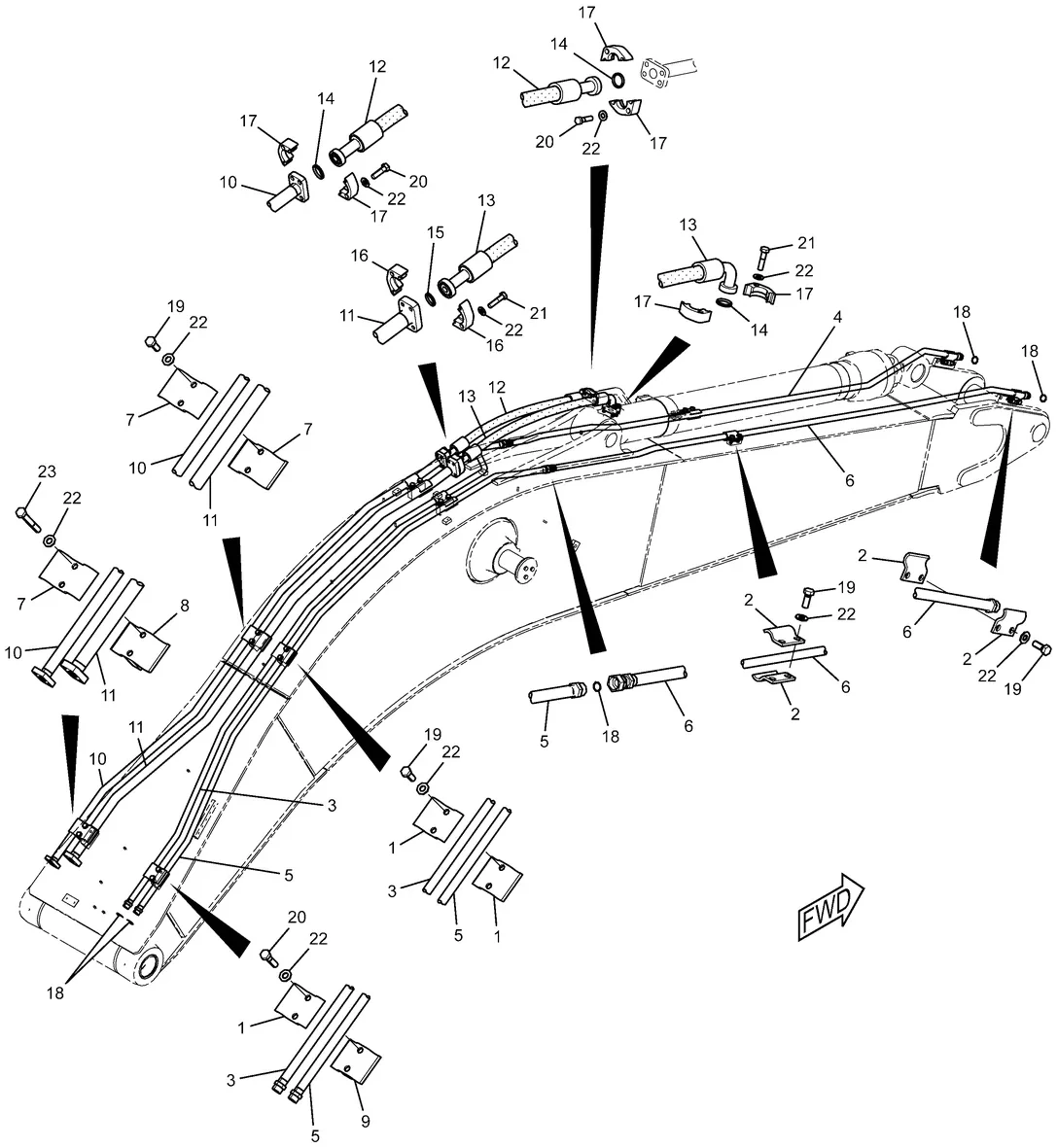 325D · HYDRAULIC SYSTEM · 227-0550 CAT parts diagram