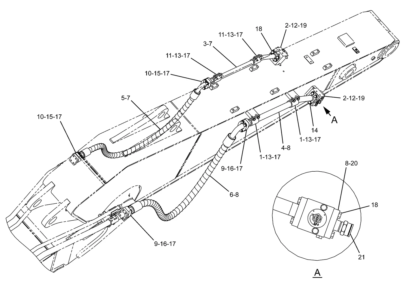 325D · HYDRAULIC SYSTEM · 237-3182 CAT parts diagram