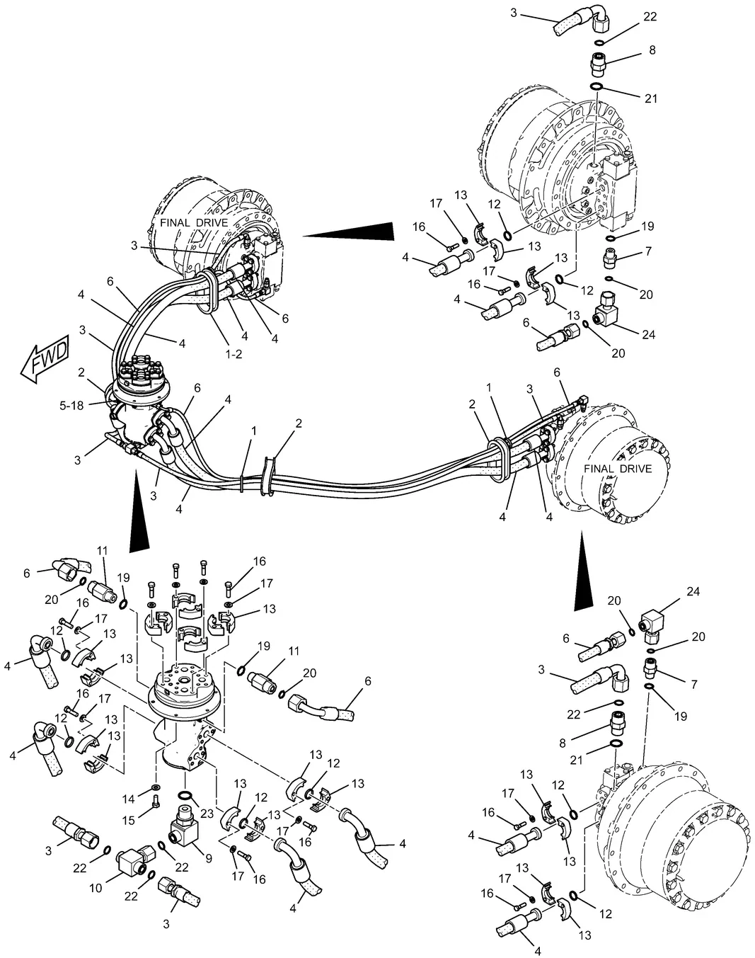 325D · HYDRAULIC SYSTEM · 227-0542 CAT parts diagram