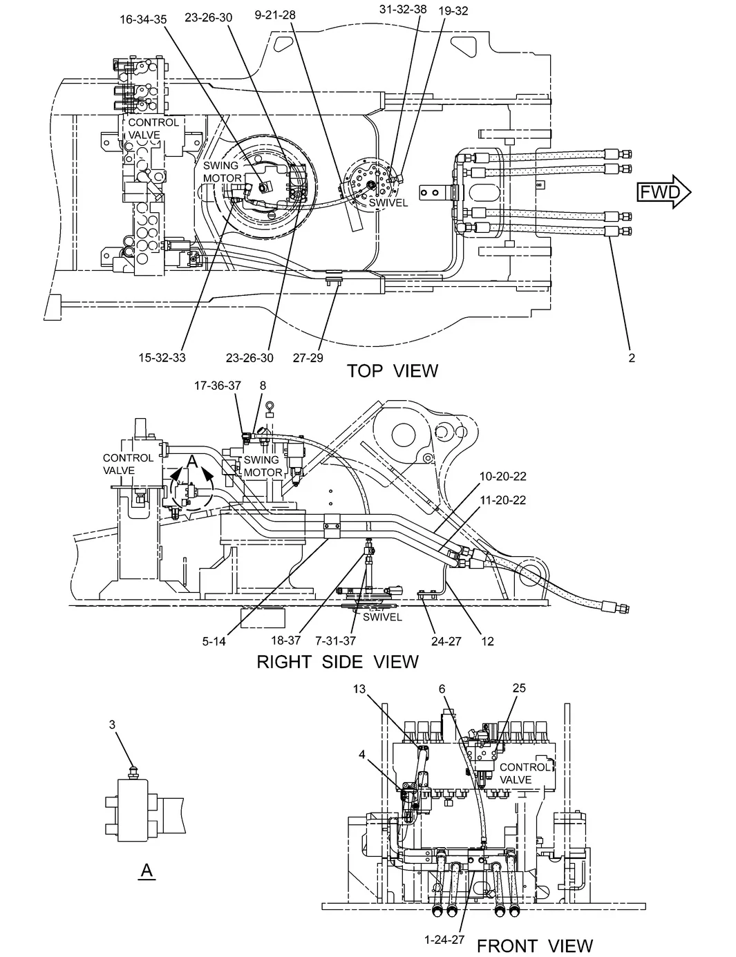 325D · HYDRAULIC SYSTEM · 245-5178 CAT parts diagram