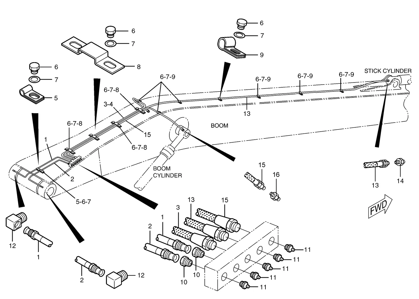 325D · IMPLEMENTS · 116-9133 CAT parts diagram