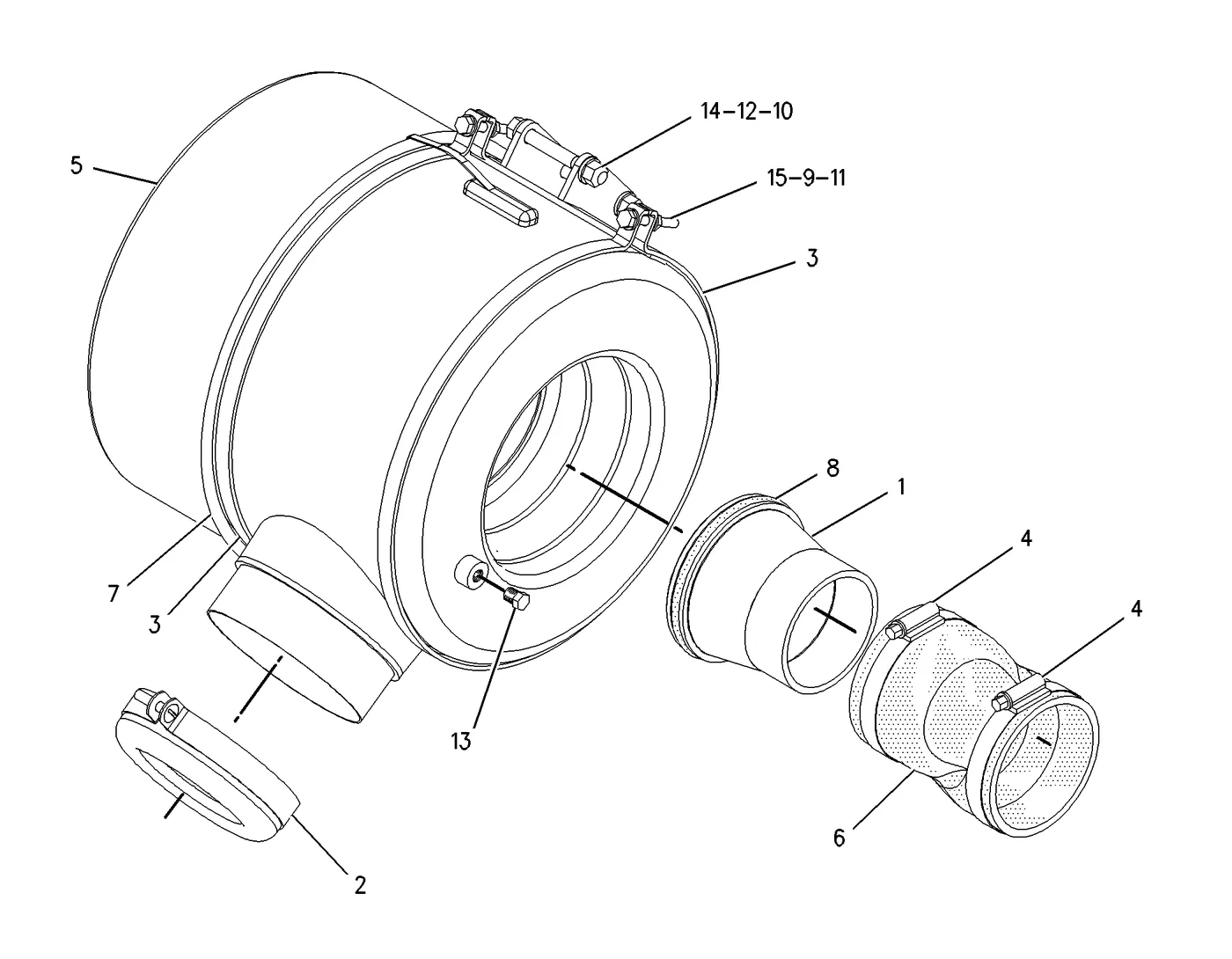3306 · AIR INLET AND EXHAUST SYSTEM · 184-6536 CAT parts diagram