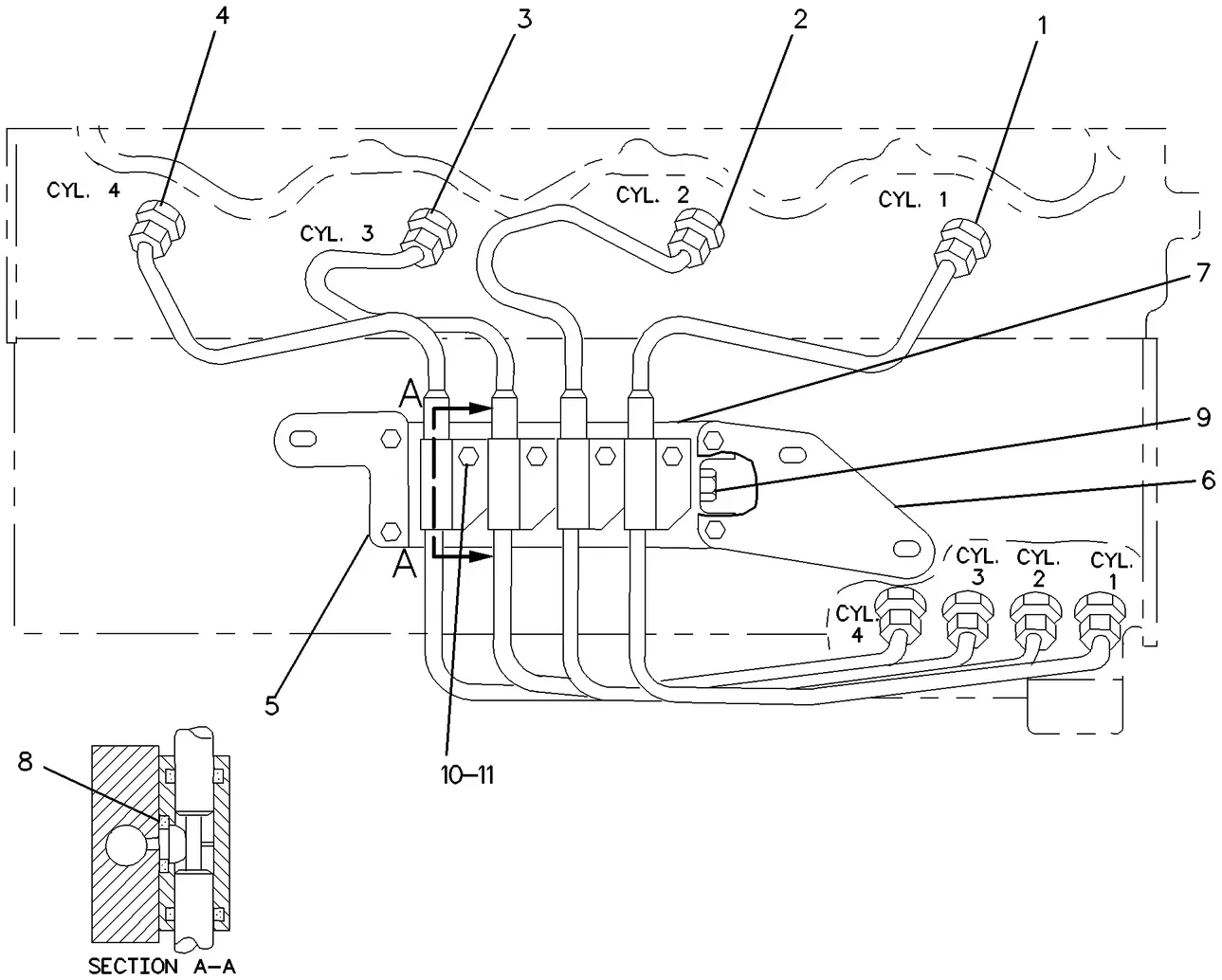 3306 · FUEL SYSTEM · 122-9405 CAT parts diagram