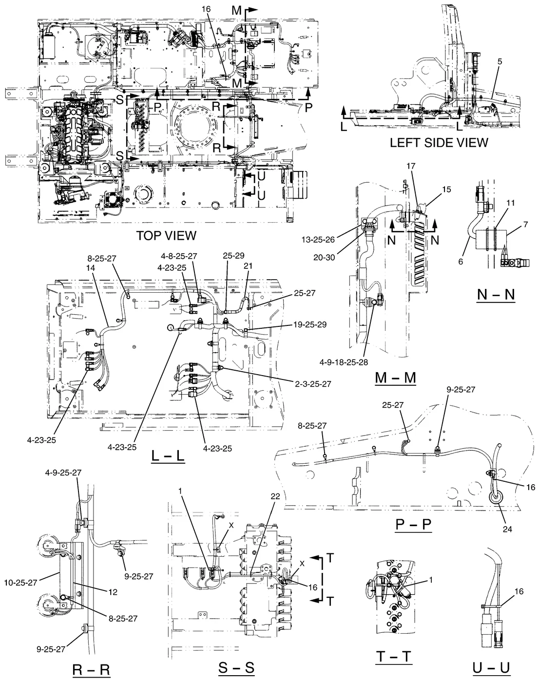 330C · ELECTRICAL AND STARTING SYSTEM · 186-4706 CAT parts diagram