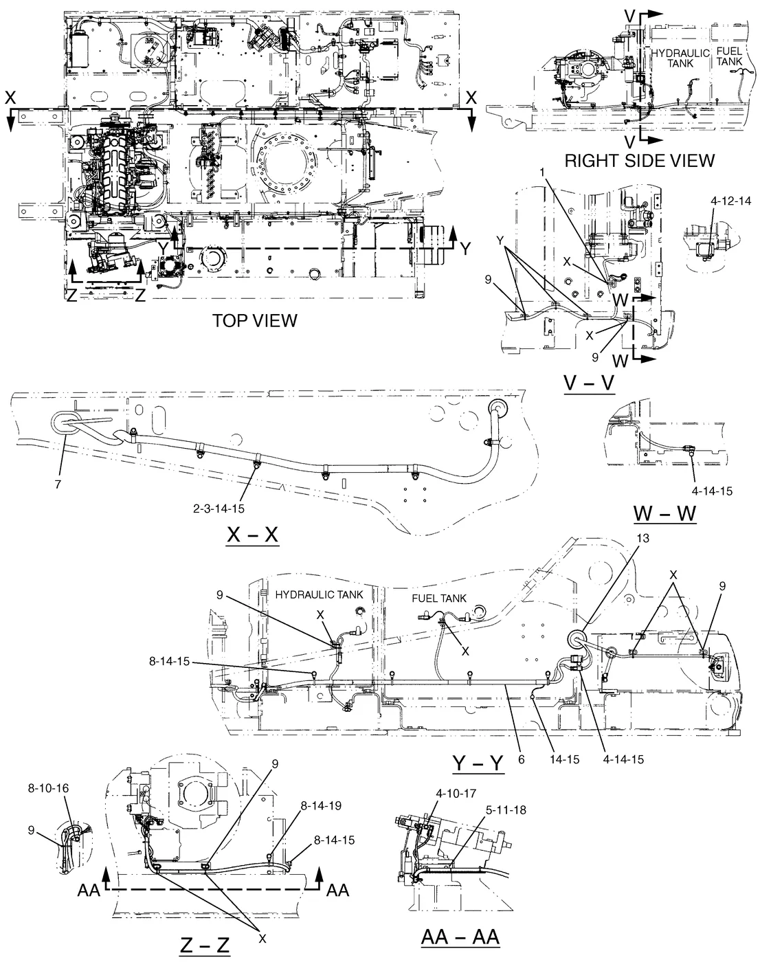 330C · ELECTRICAL AND STARTING SYSTEM · 186-4706 CAT parts diagram