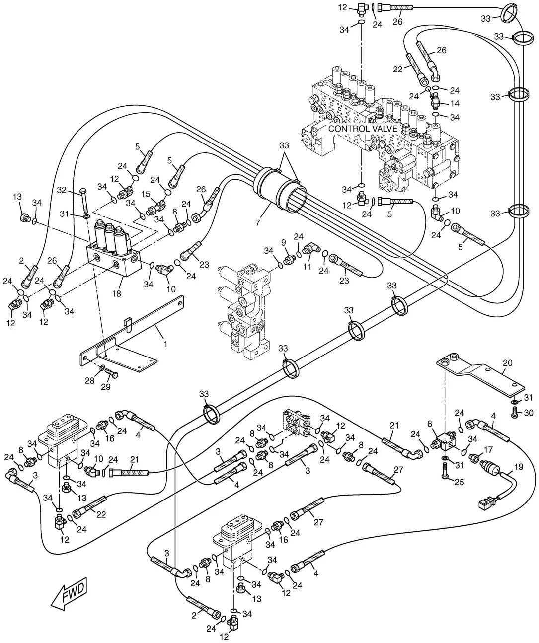 330C · HYDRAULIC SYSTEM · 192-6864 CAT parts diagram