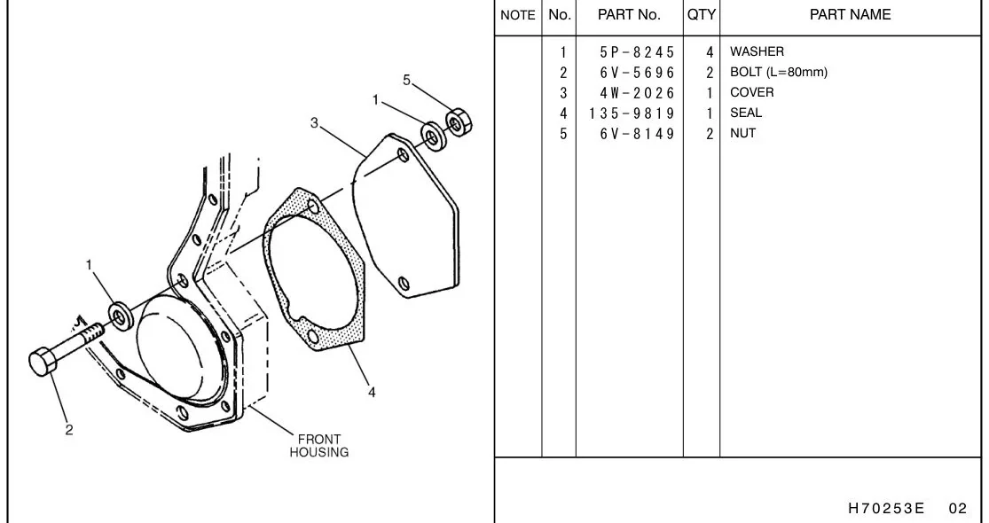330C 6V8149 parts diagram