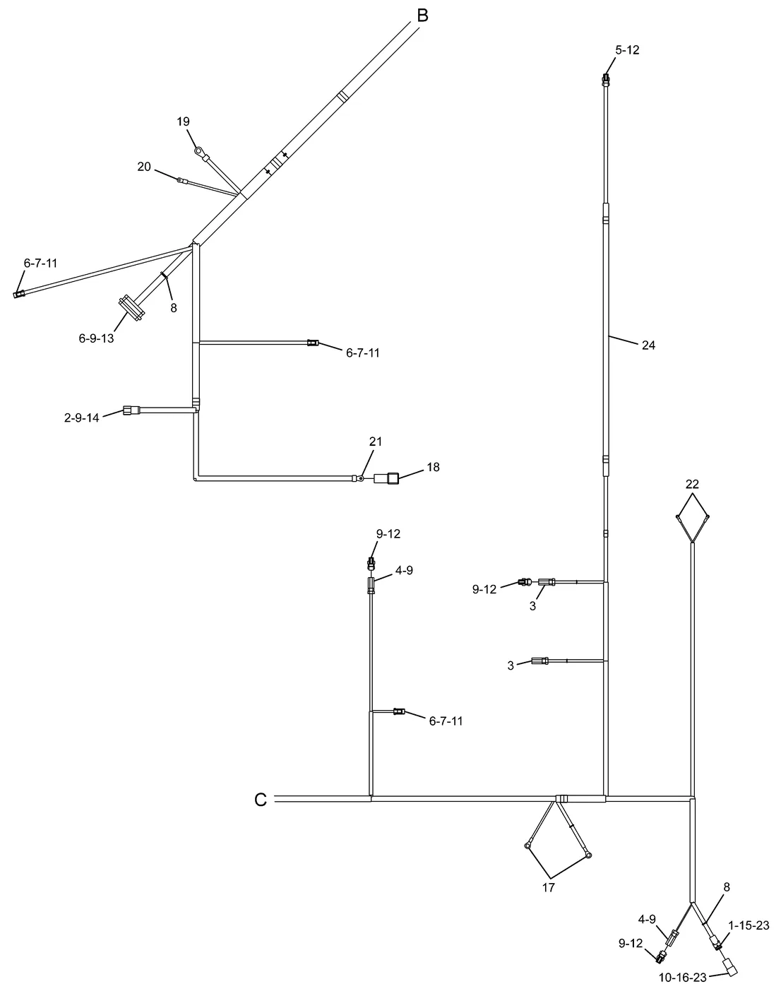 330D · ELECTRICAL AND STARTING SYSTEM · 231-1827 CAT parts diagram