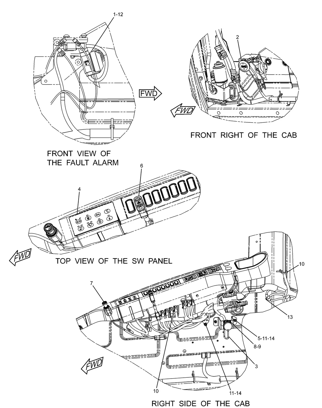 330D · ELECTRICAL AND STARTING SYSTEM · 251-0432 CAT parts diagram
