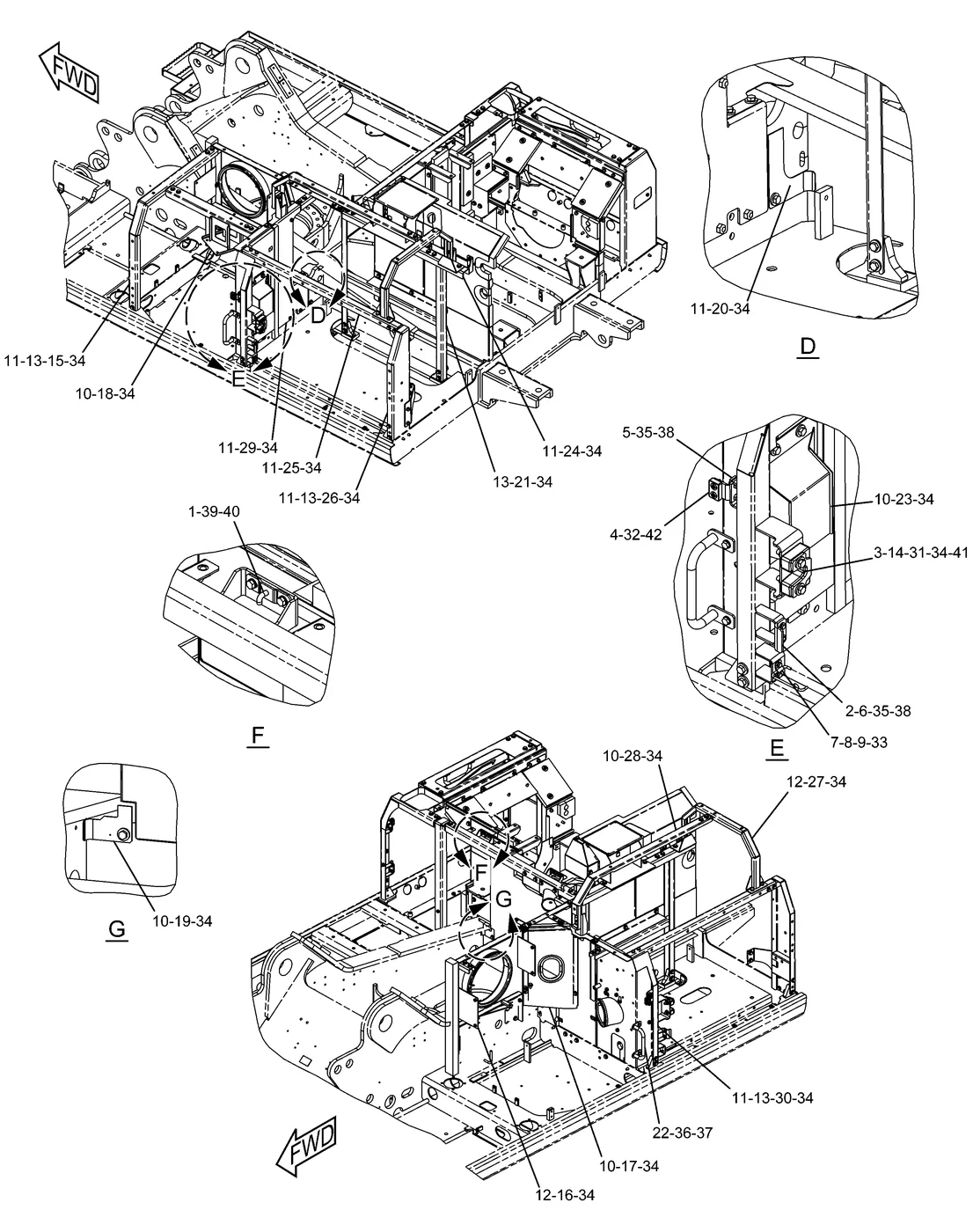 330D · FRAME AND BODY · 278-3810 CAT parts diagram