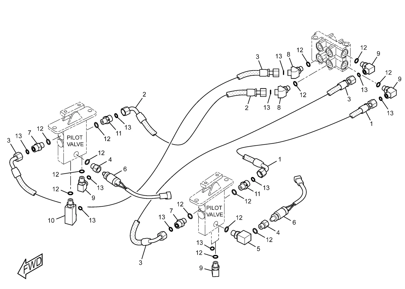 330D · HYDRAULIC SYSTEM · 260-7869 CAT parts diagram