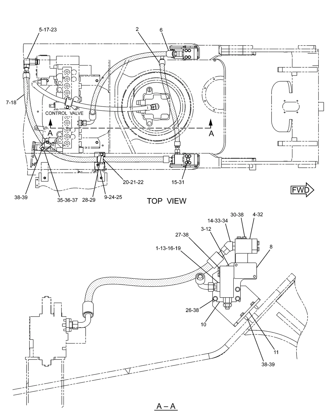 330D · HYDRAULIC SYSTEM · 255-1919 CAT parts diagram