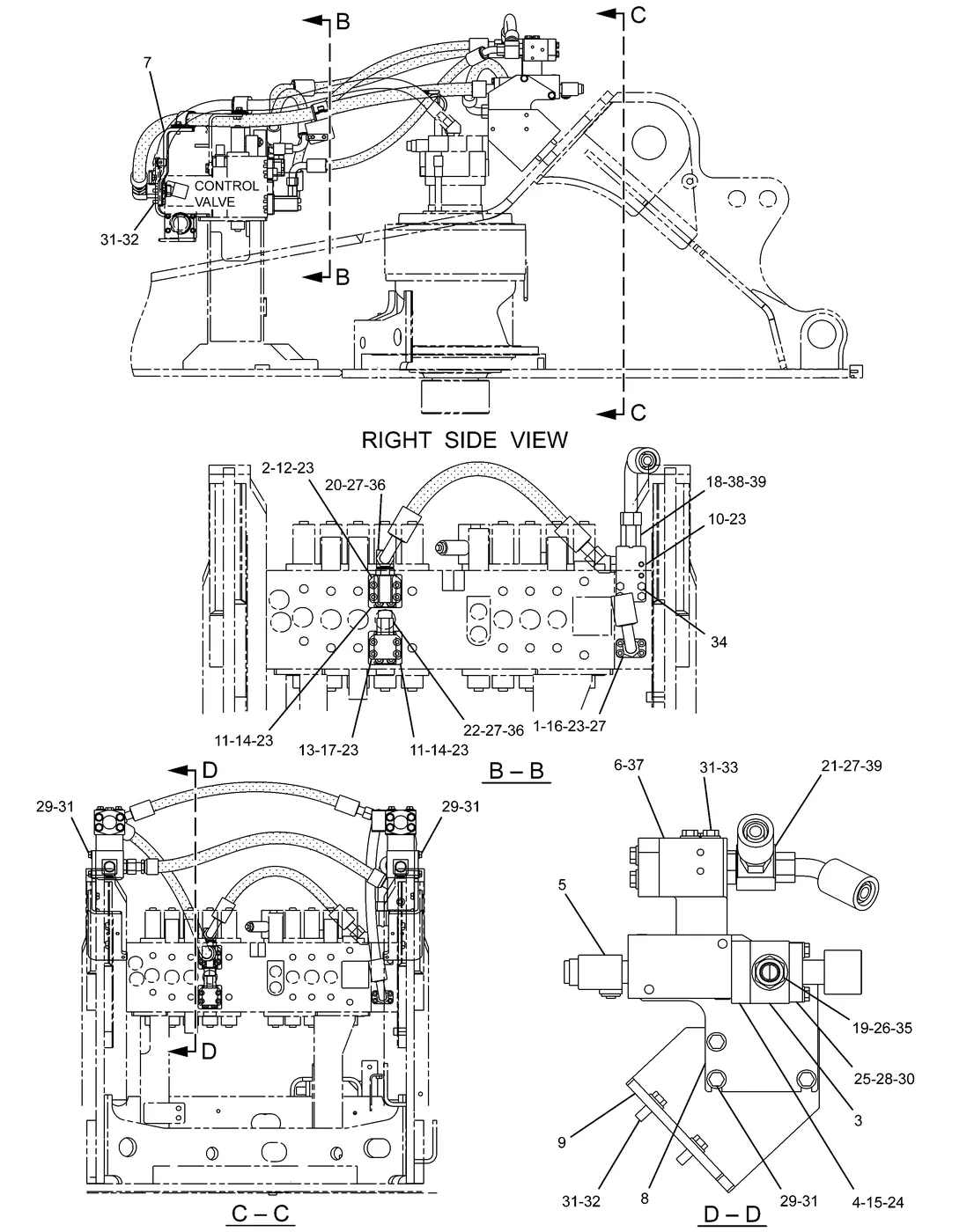 330D · HYDRAULIC SYSTEM · 199-4538 CAT parts diagram