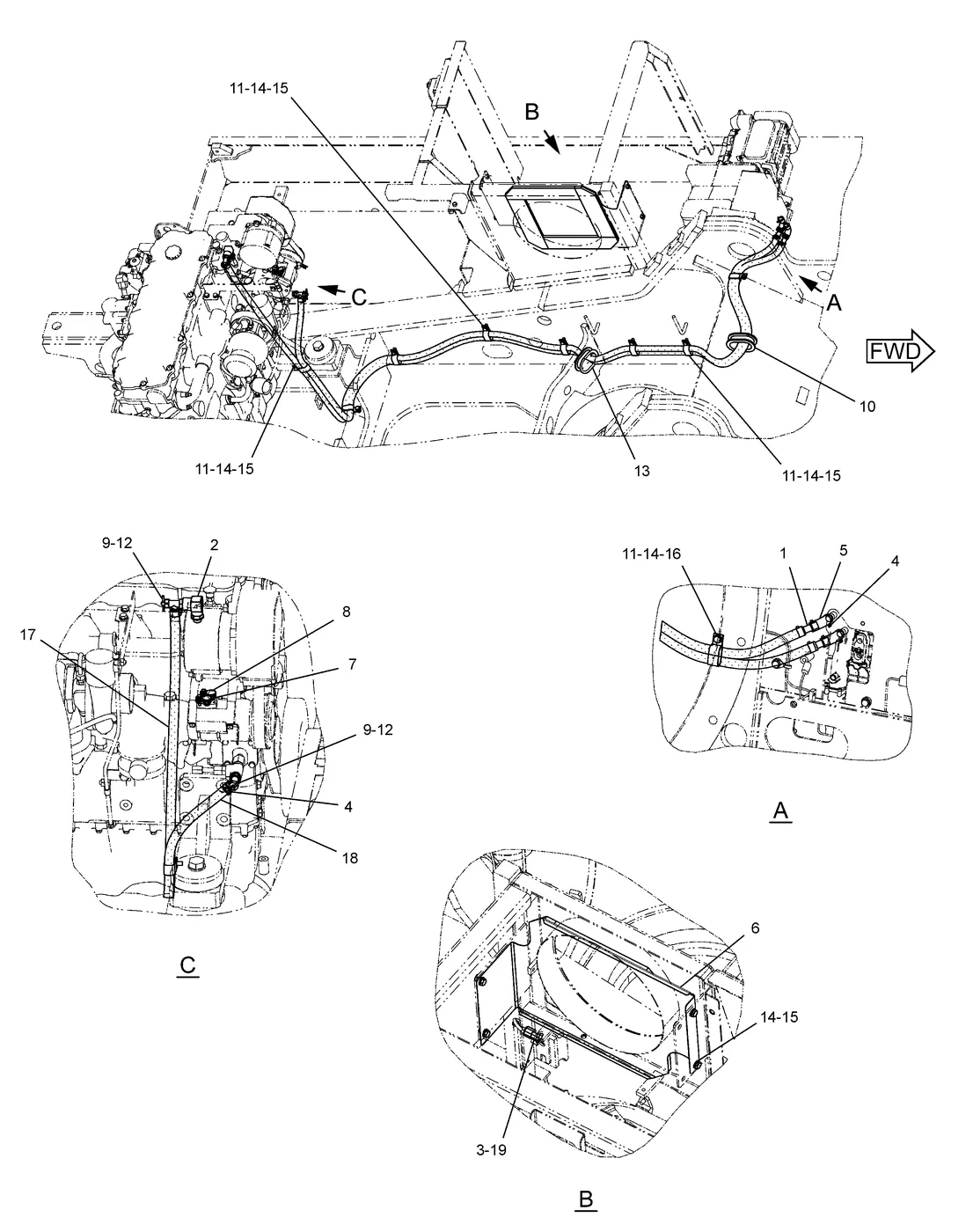 330D · IMPLEMENTS · 236-8382 CAT parts diagram