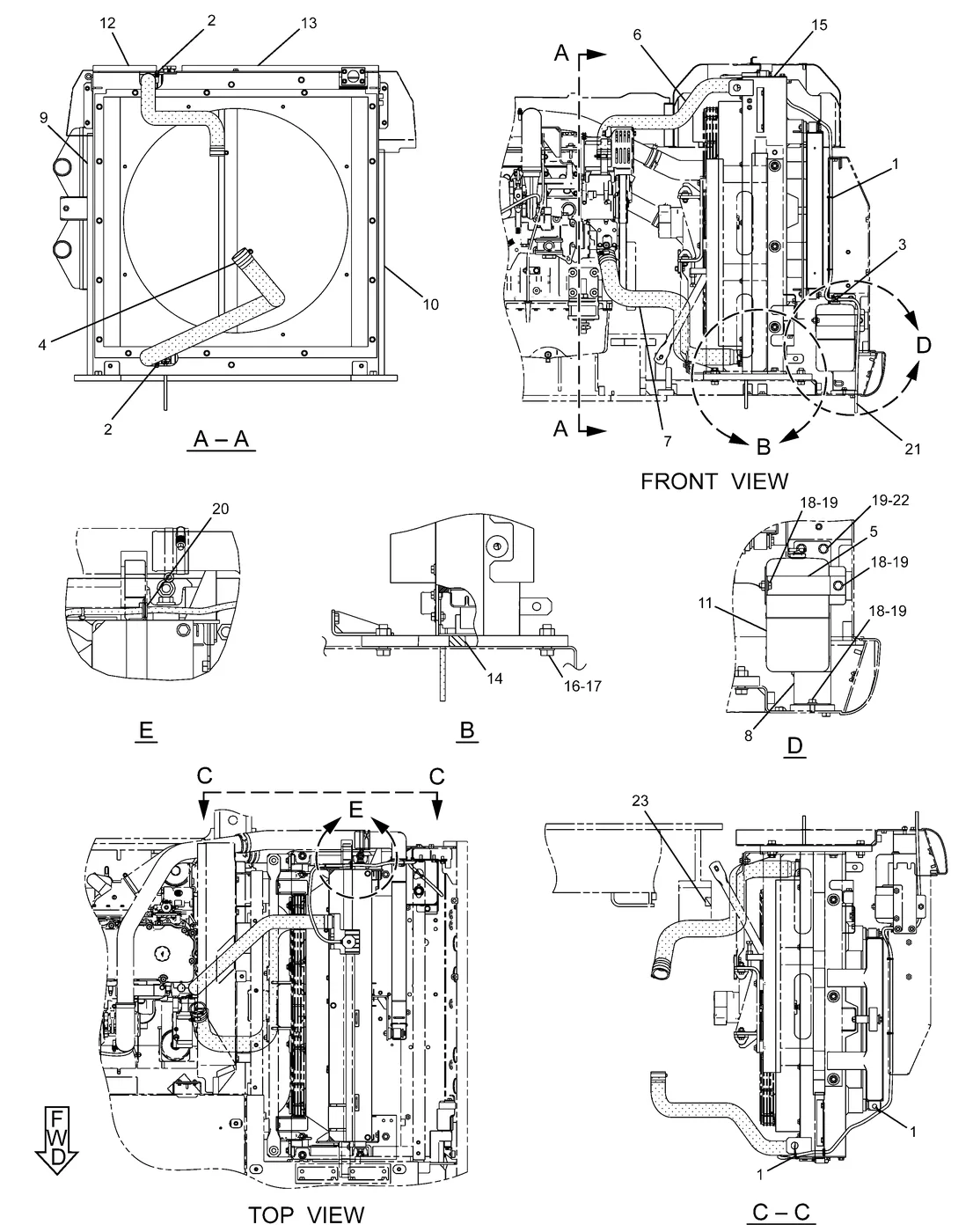 330D · COOLING SYSTEM · 230-2896 CAT parts diagram