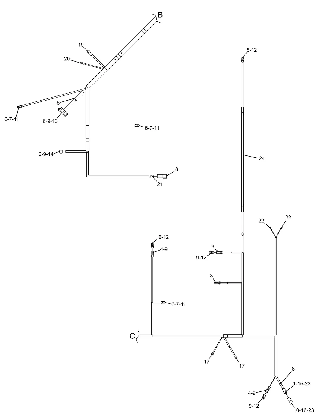 330D · ELECTRICAL AND STARTING SYSTEM · 275-6864 CAT parts diagram
