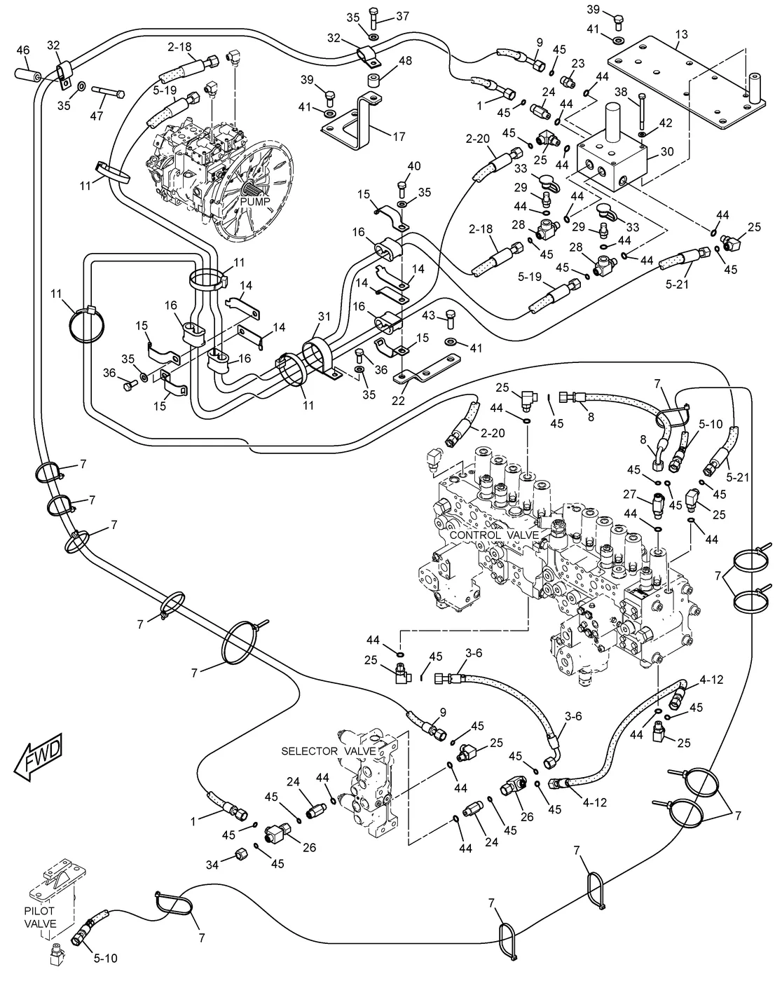 330D · HYDRAULIC SYSTEM · 248-9842 CAT parts diagram