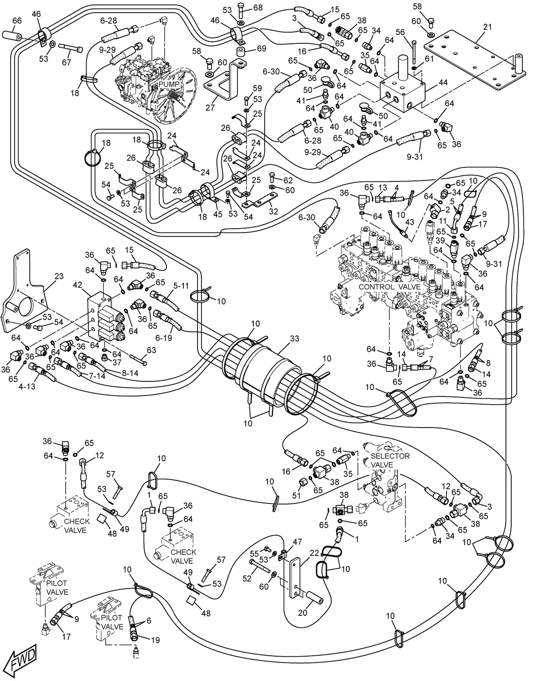 330D · HYDRAULIC SYSTEM · 248-9843 CAT parts diagram