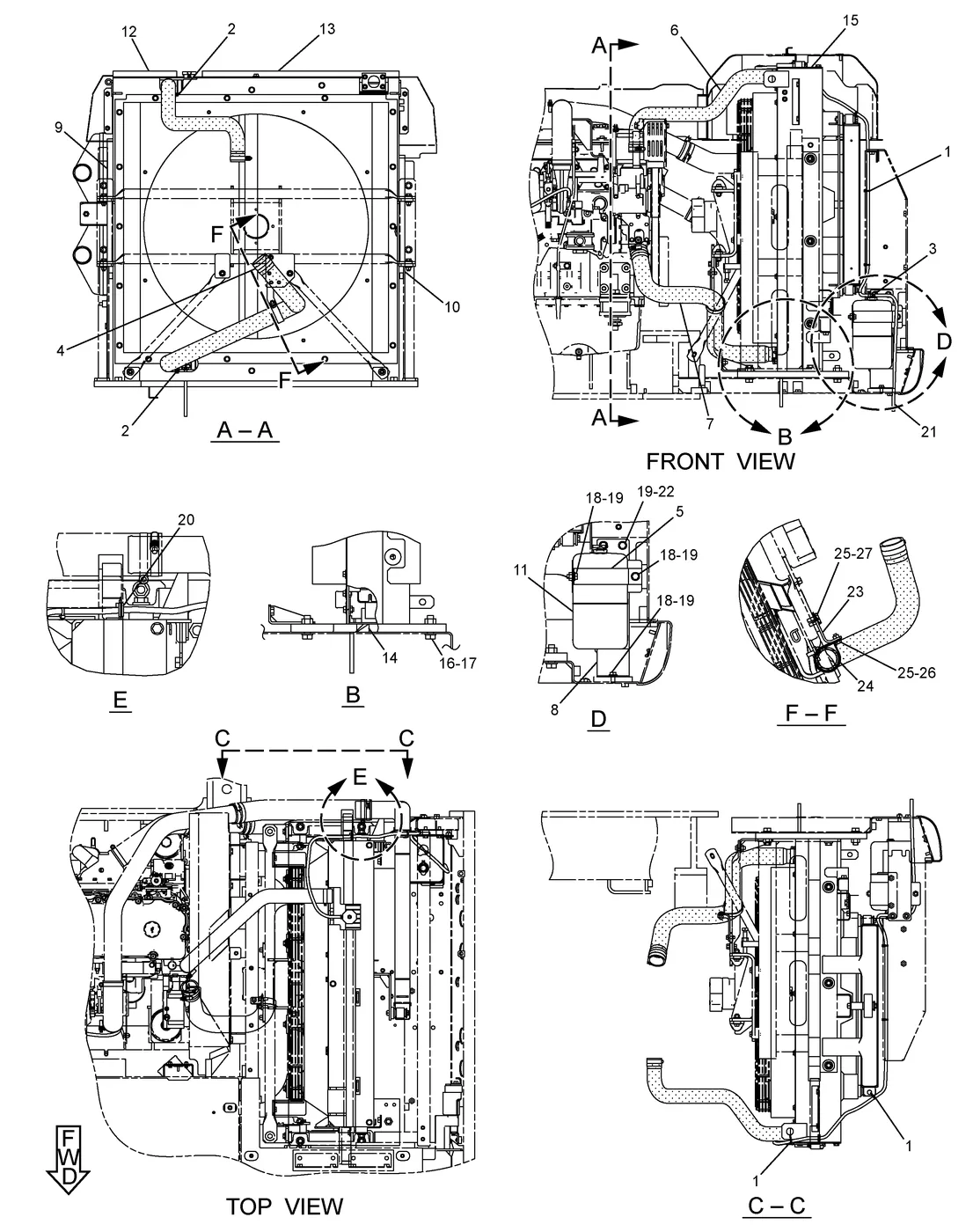 330D · COOLING SYSTEM · 230-2896 CAT parts diagram