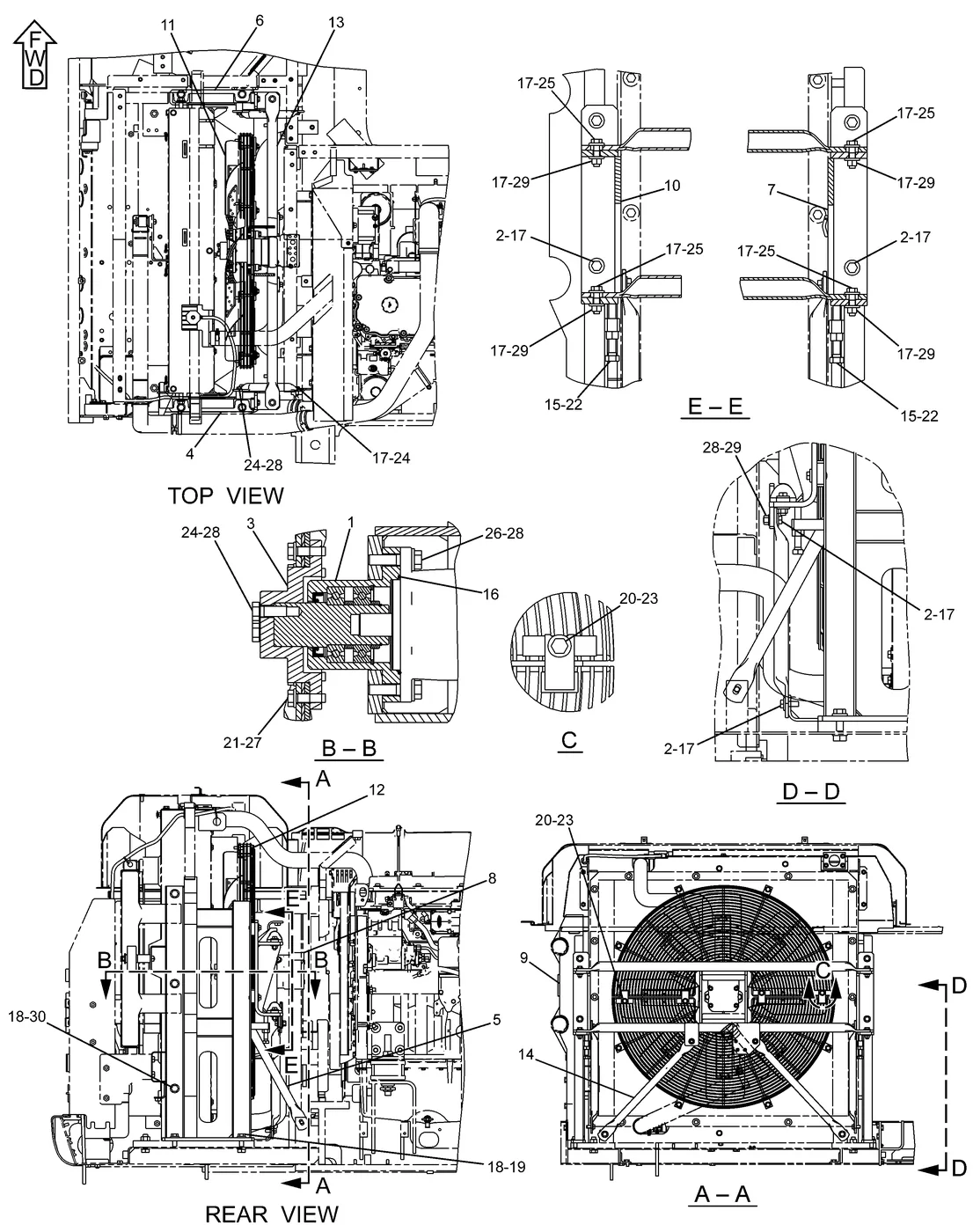 330D · COOLING SYSTEM · 230-2899 CAT parts diagram