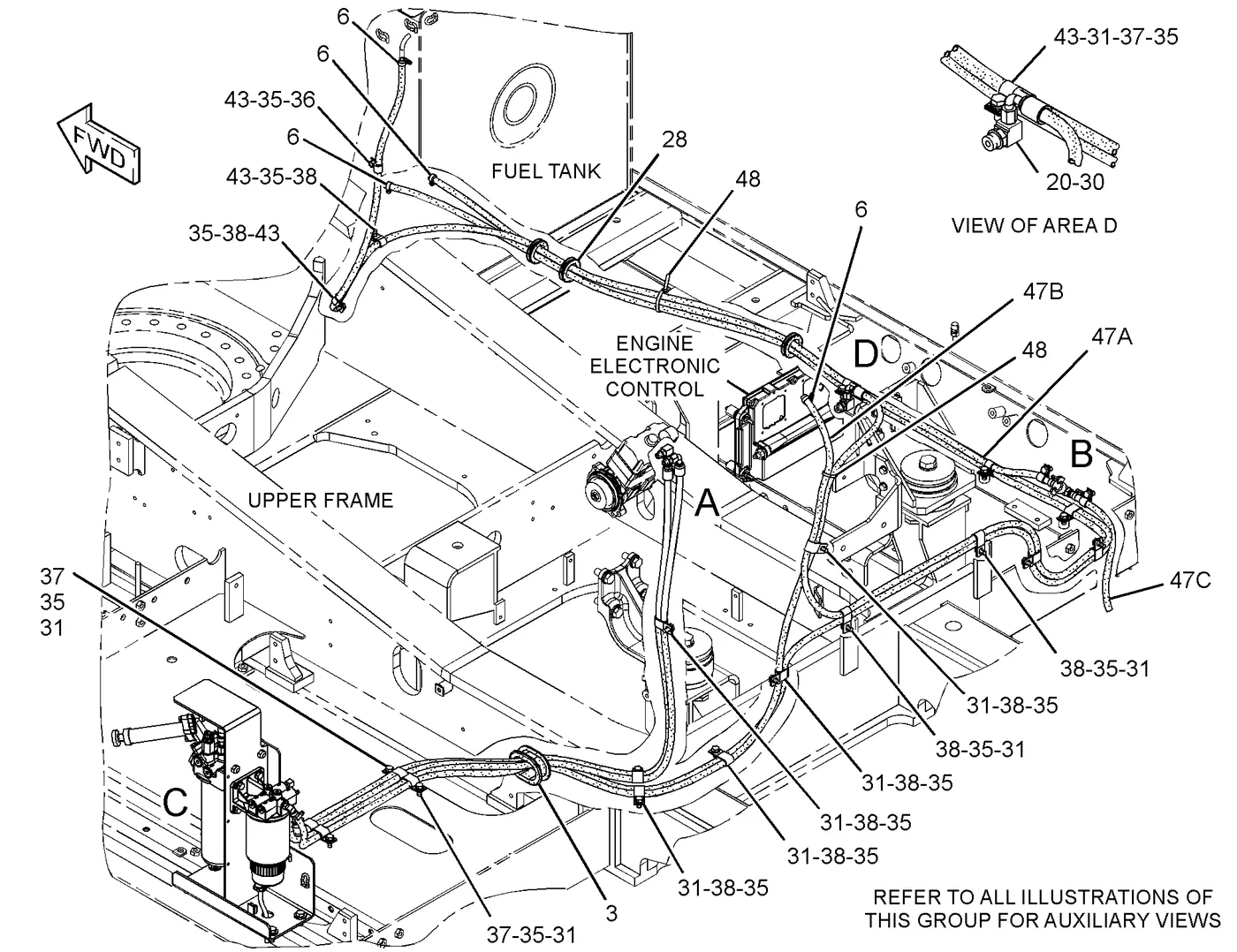 336D · FUEL SYSTEM · 314-3708 CAT parts diagram