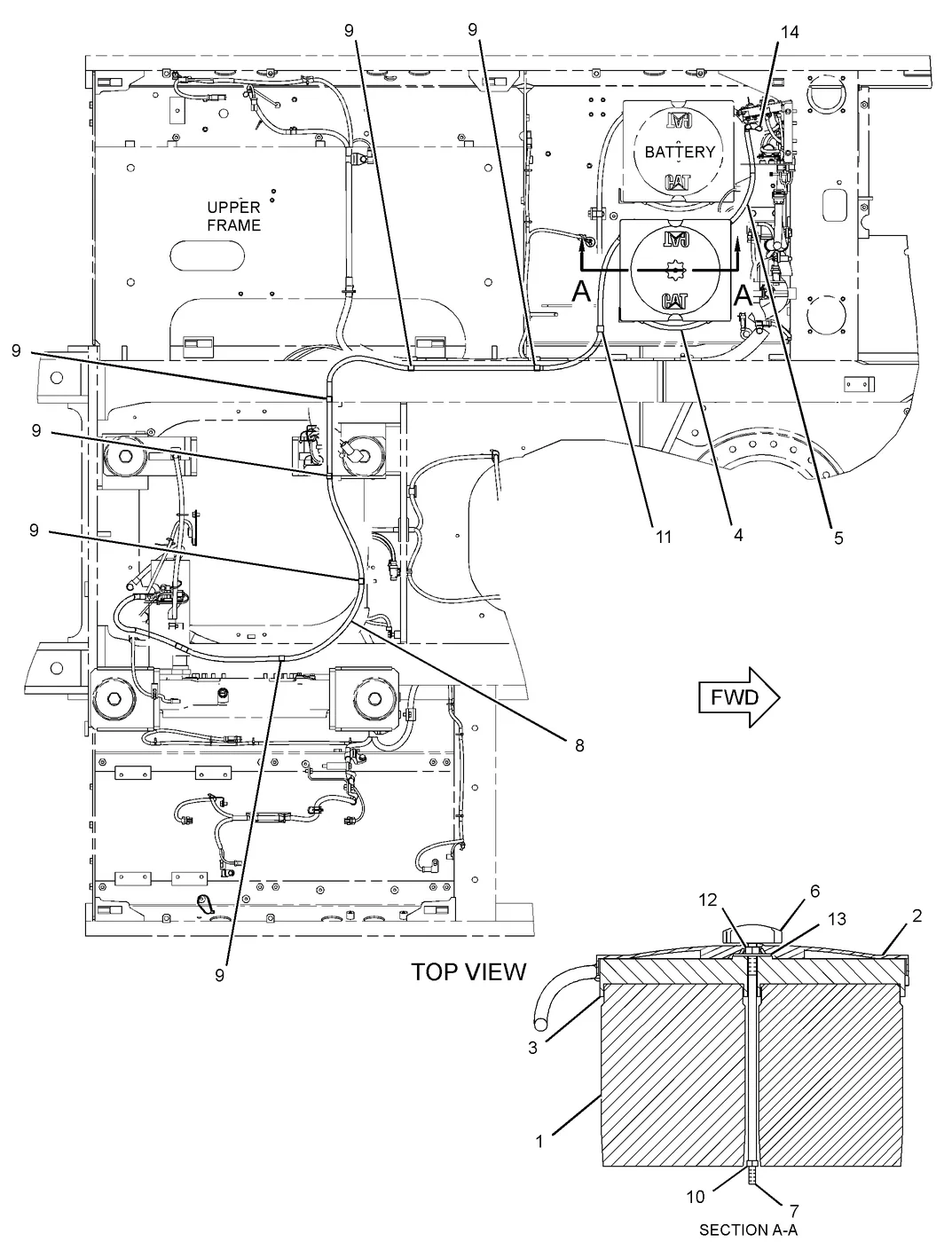 336D · ELECTRICAL AND STARTING SYSTEM · 251-0620 CAT parts diagram