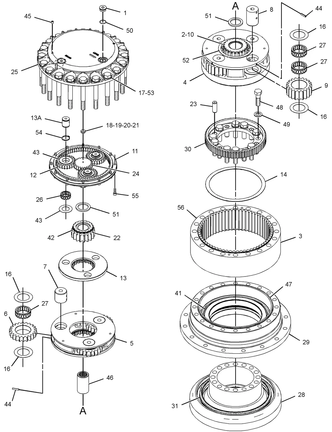 336D · POWER TRAIN · 296-6218 CAT parts diagram