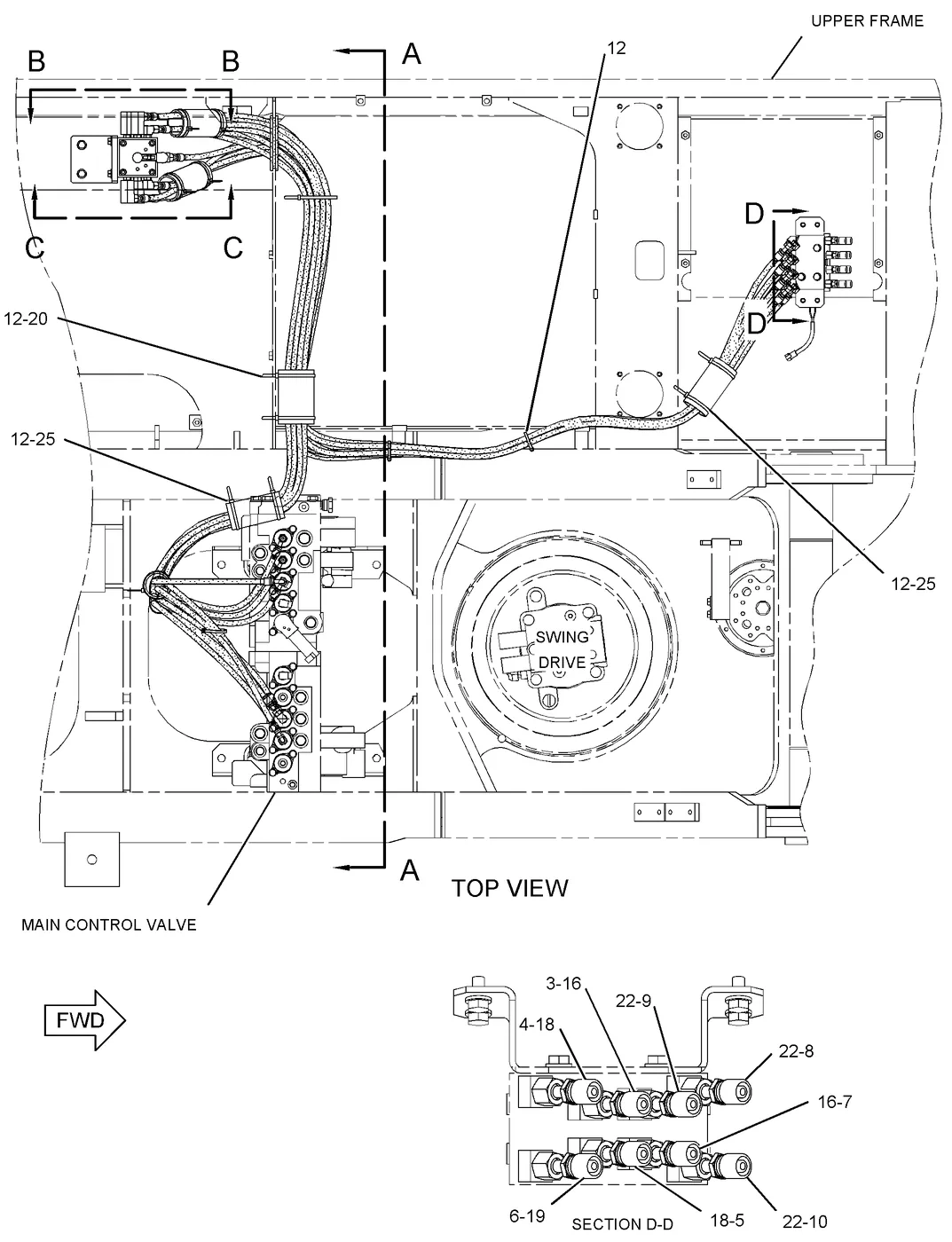 336D · UNDERCARRIAGE · 255-1849 CAT parts diagram