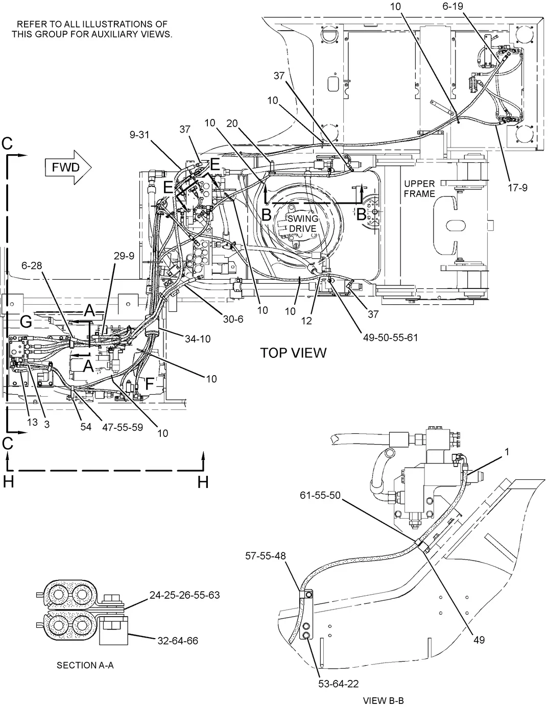 336D · UNDERCARRIAGE · 255-2080 CAT parts diagram