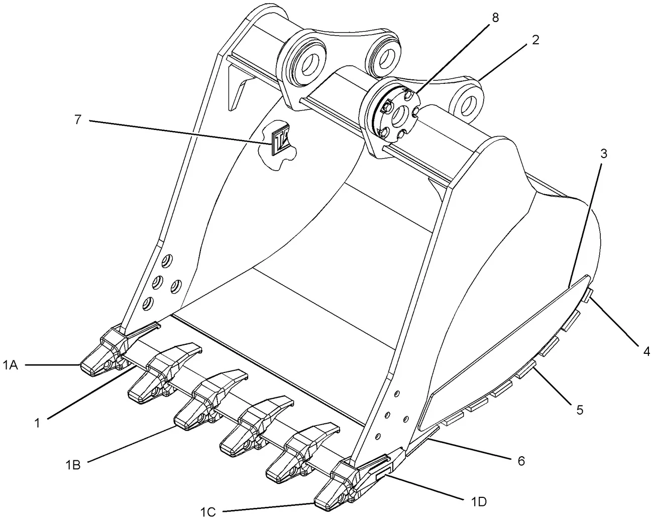 336D · IMPLEMENTS · 287-6258 CAT parts diagram