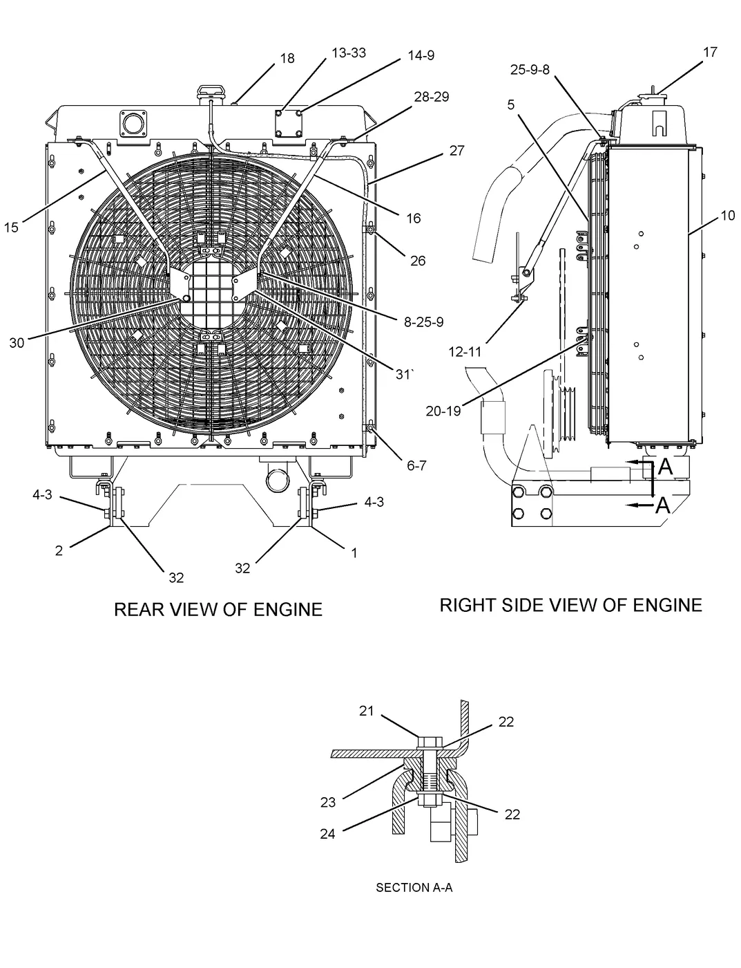 3406C · COOLING SYSTEM · 126-8325 CAT parts diagram
