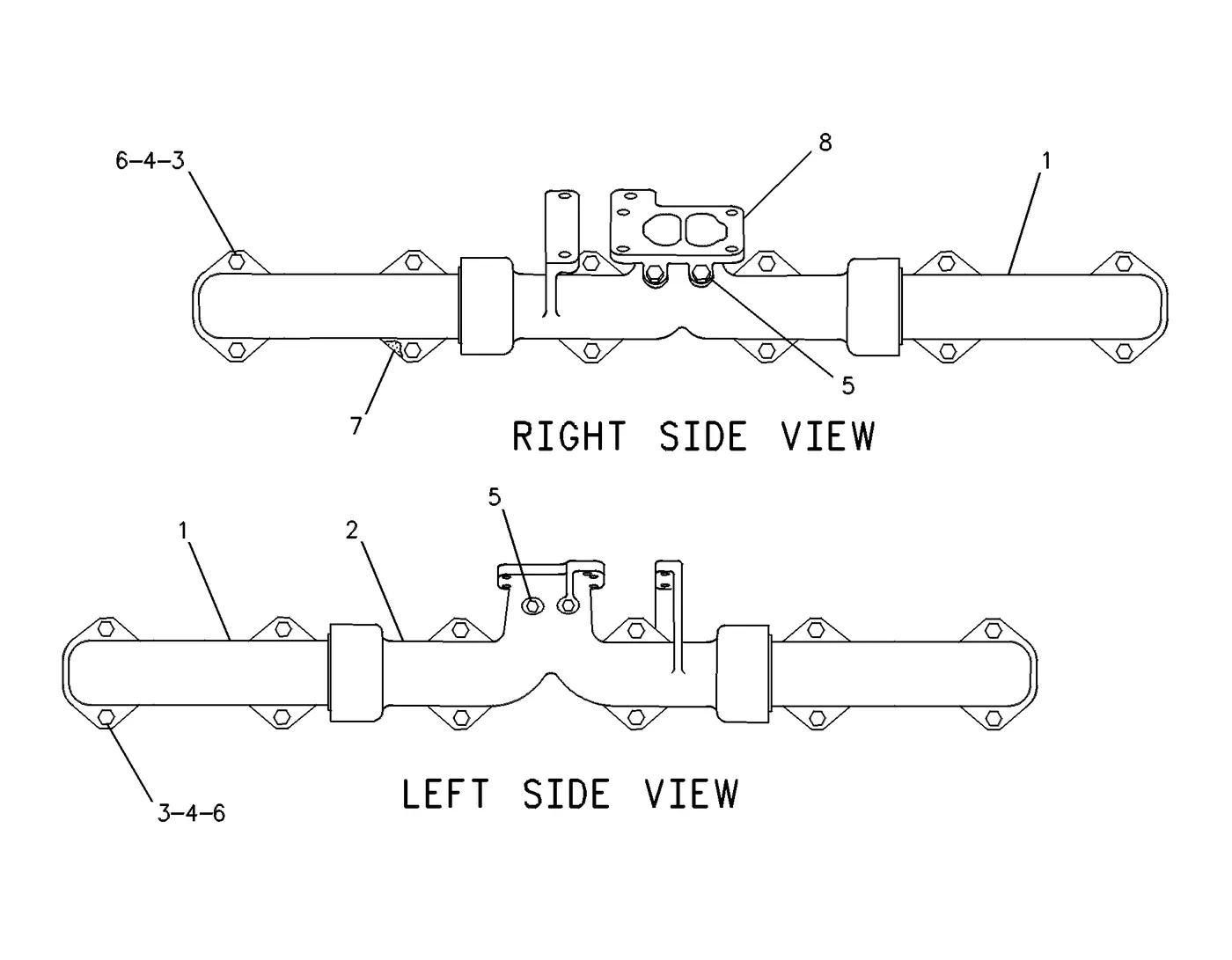 3412C · AIR INLET AND EXHAUST SYSTEM · 107-8106 CAT parts diagram