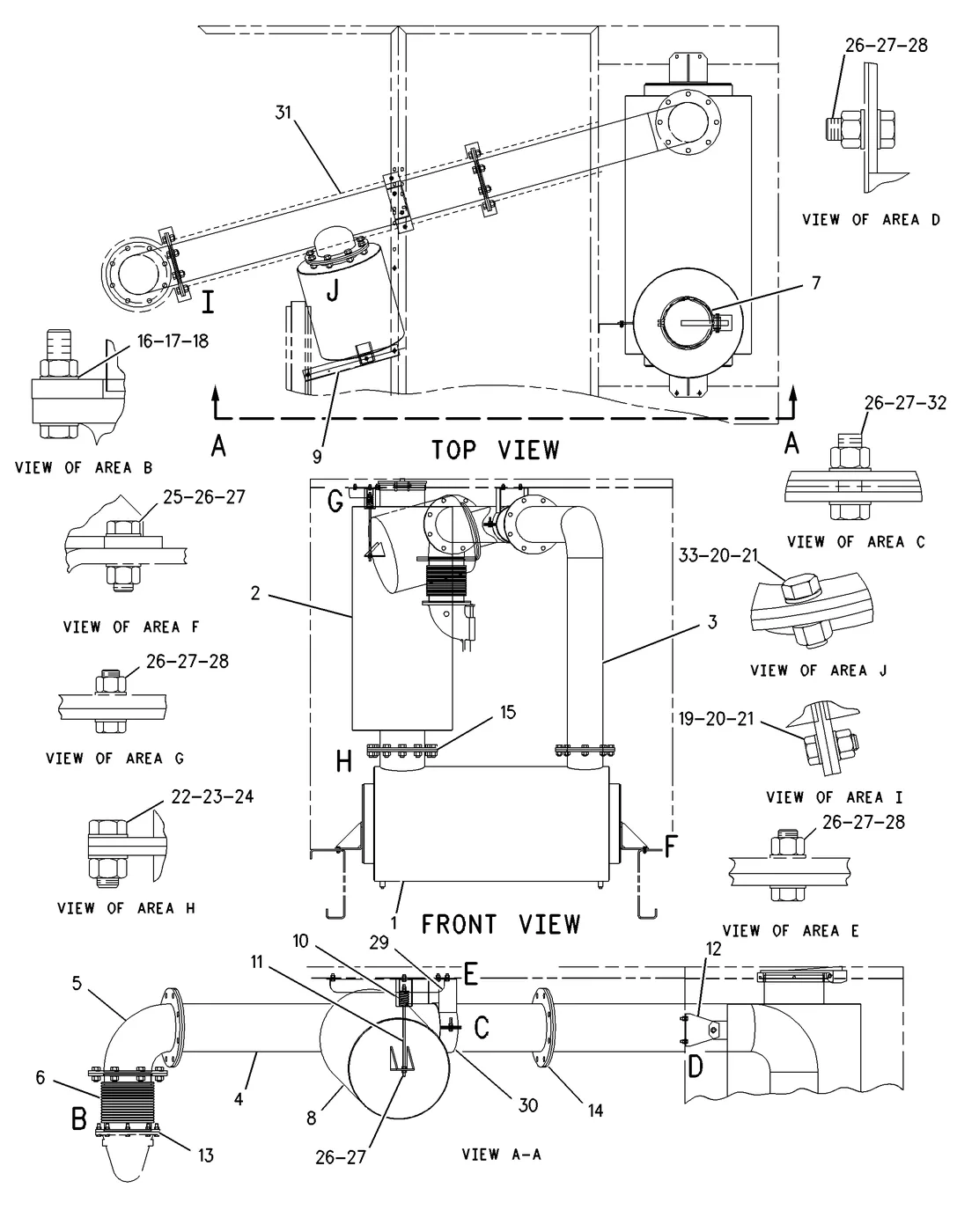 3412C · AIR INLET AND EXHAUST SYSTEM · 168-3228 CAT parts diagram